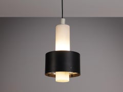 Pendant in White and Black Lacquered Metal
