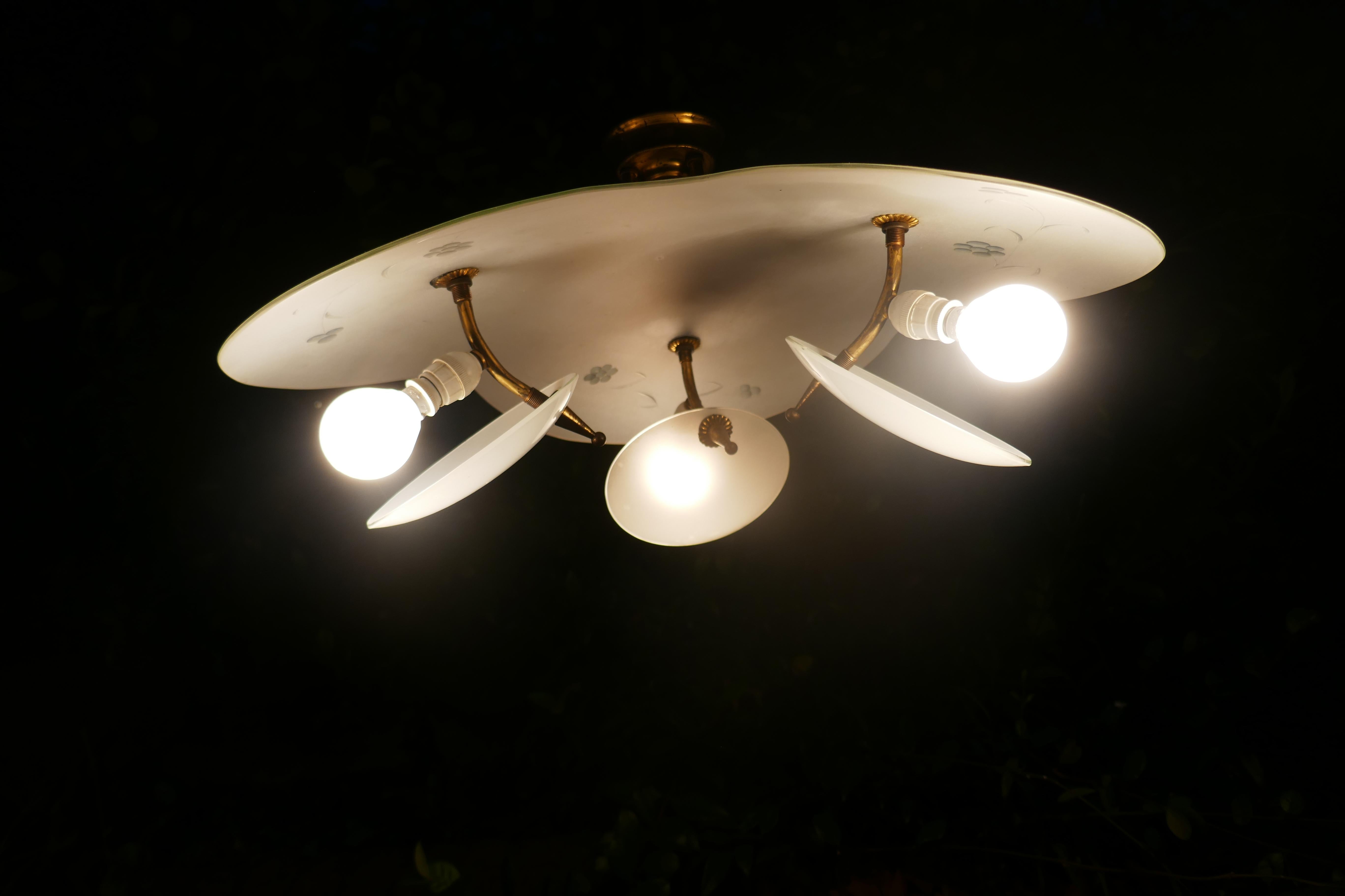 Pendant lamp and table lamp attributed to Pietro Chiesa in vendita 3