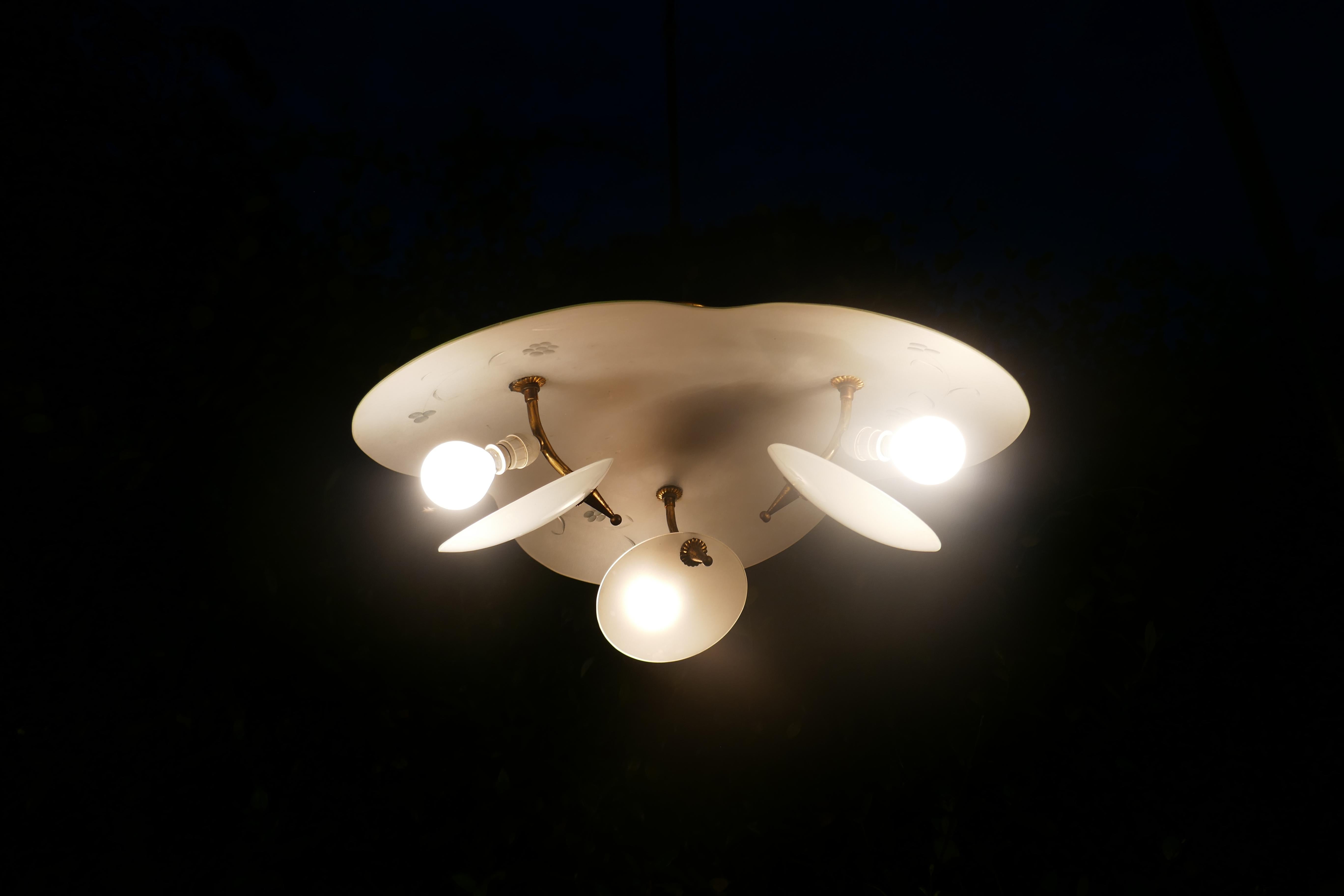 Pendant lamp and table lamp attributed to Pietro Chiesa in vendita 4