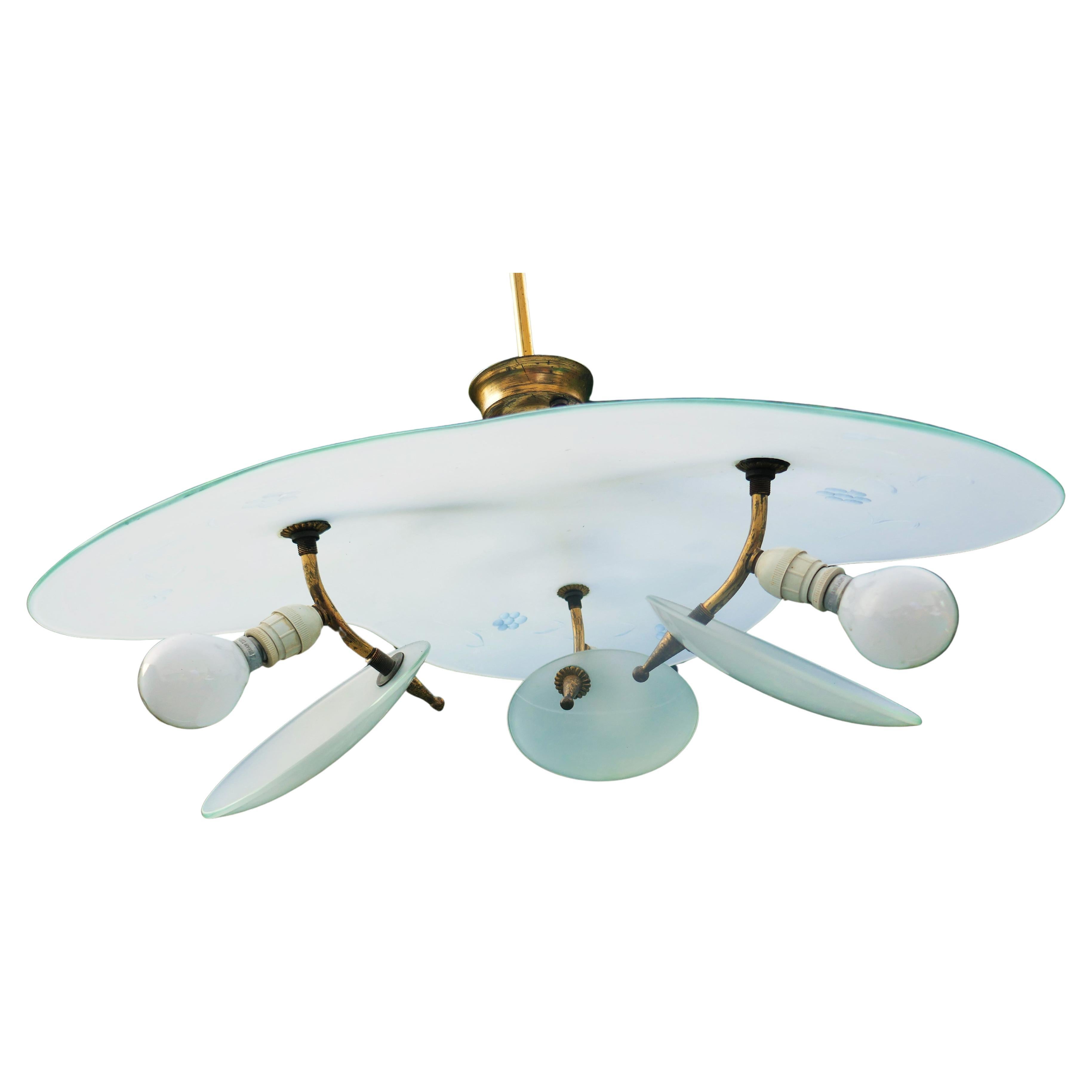 Moderno Pendant lamp and table lamp attributed to Pietro Chiesa in vendita