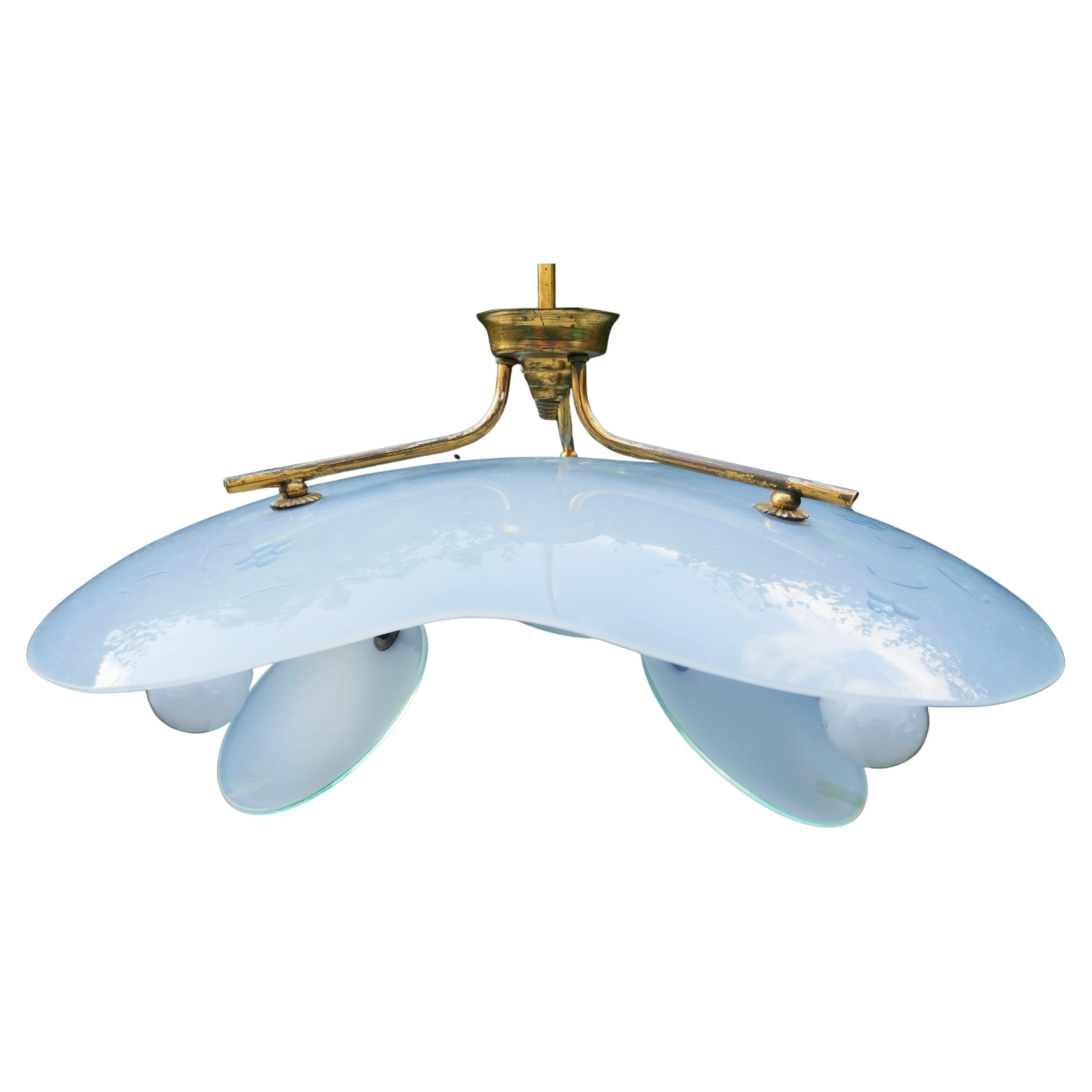 Mid-20th Century Pendant lamp and table lamp attributed to Pietro Chiesa in vendita