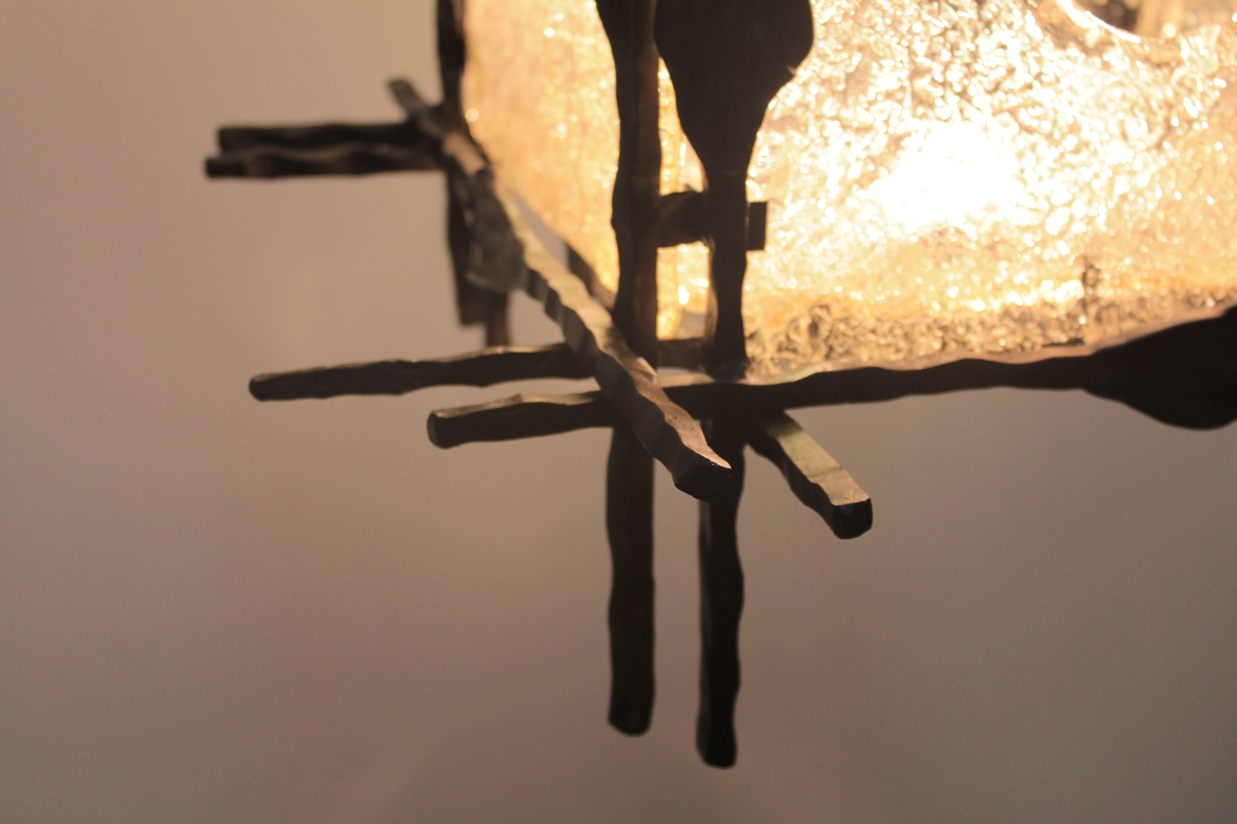 Pendant Lamp Brutalist 1960s Artglass Esperia Angelo Brotto 7