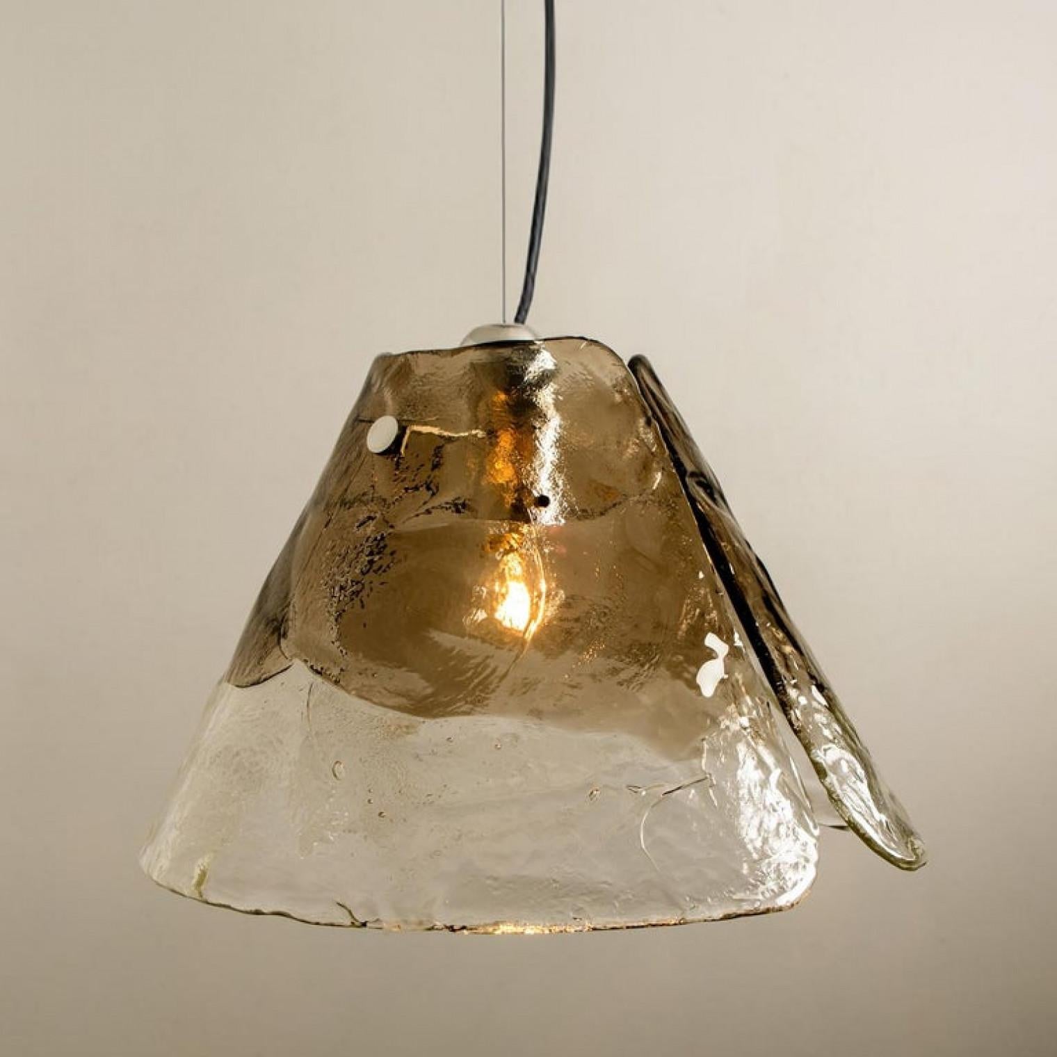 Metal Pendant Lamp by Carlo Nason for Mazzega For Sale