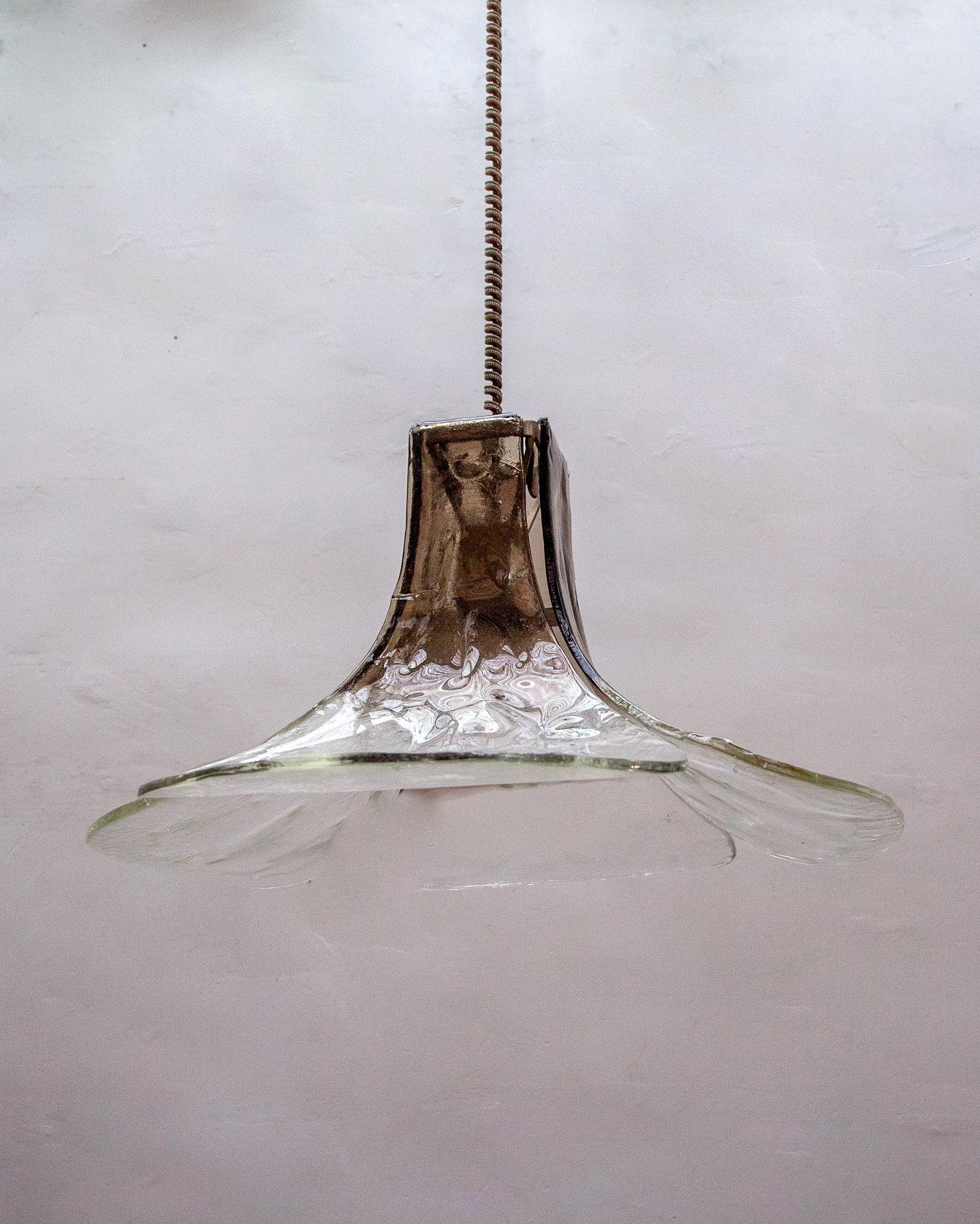Art Glass Pendant Lamp by Carlo Nason, Mazzega for J.T. Kalmar in Murano Glass, 1970s