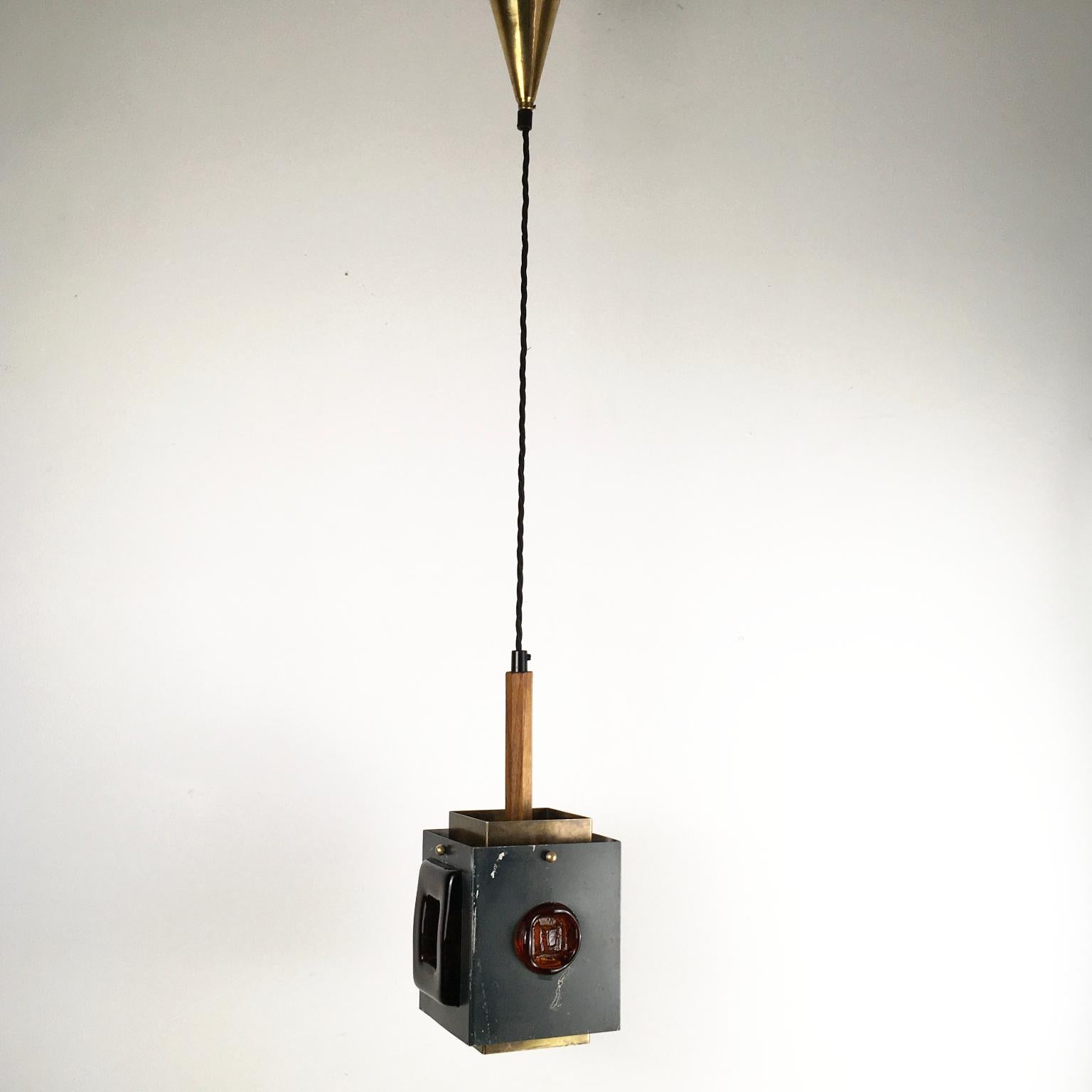 20th Century Pendant Lamp by Einar Backström & Erik Höglund for Boda Glasbruck, Sweden, 1960s For Sale