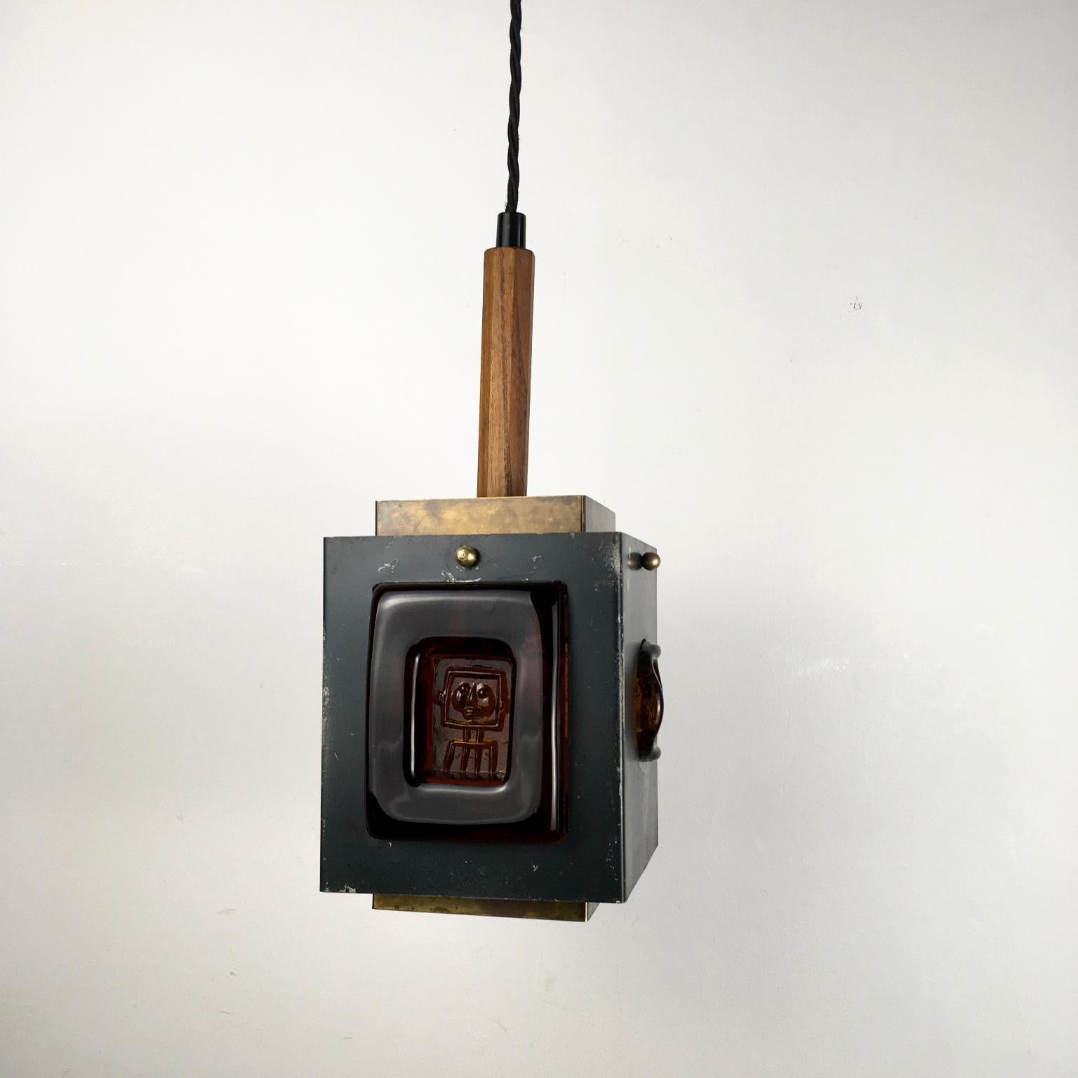 Pendant Lamp by Einar Backström & Erik Höglund for Boda Glasbruck, Sweden, 1960s For Sale 1