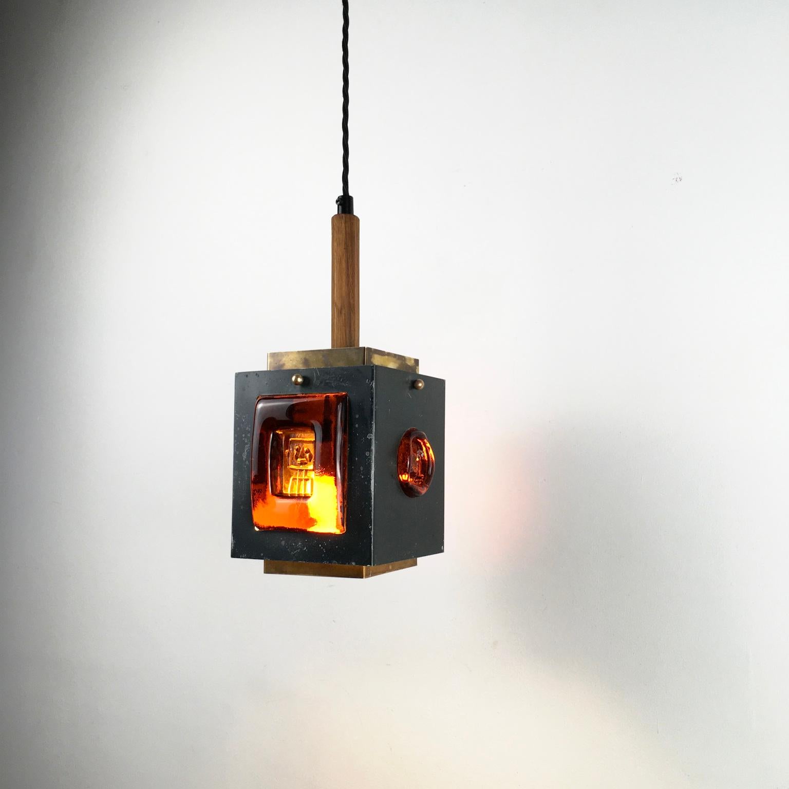 Pendant Lamp by Einar Backström & Erik Höglund for Boda Glasbruck, Sweden, 1960s For Sale 2