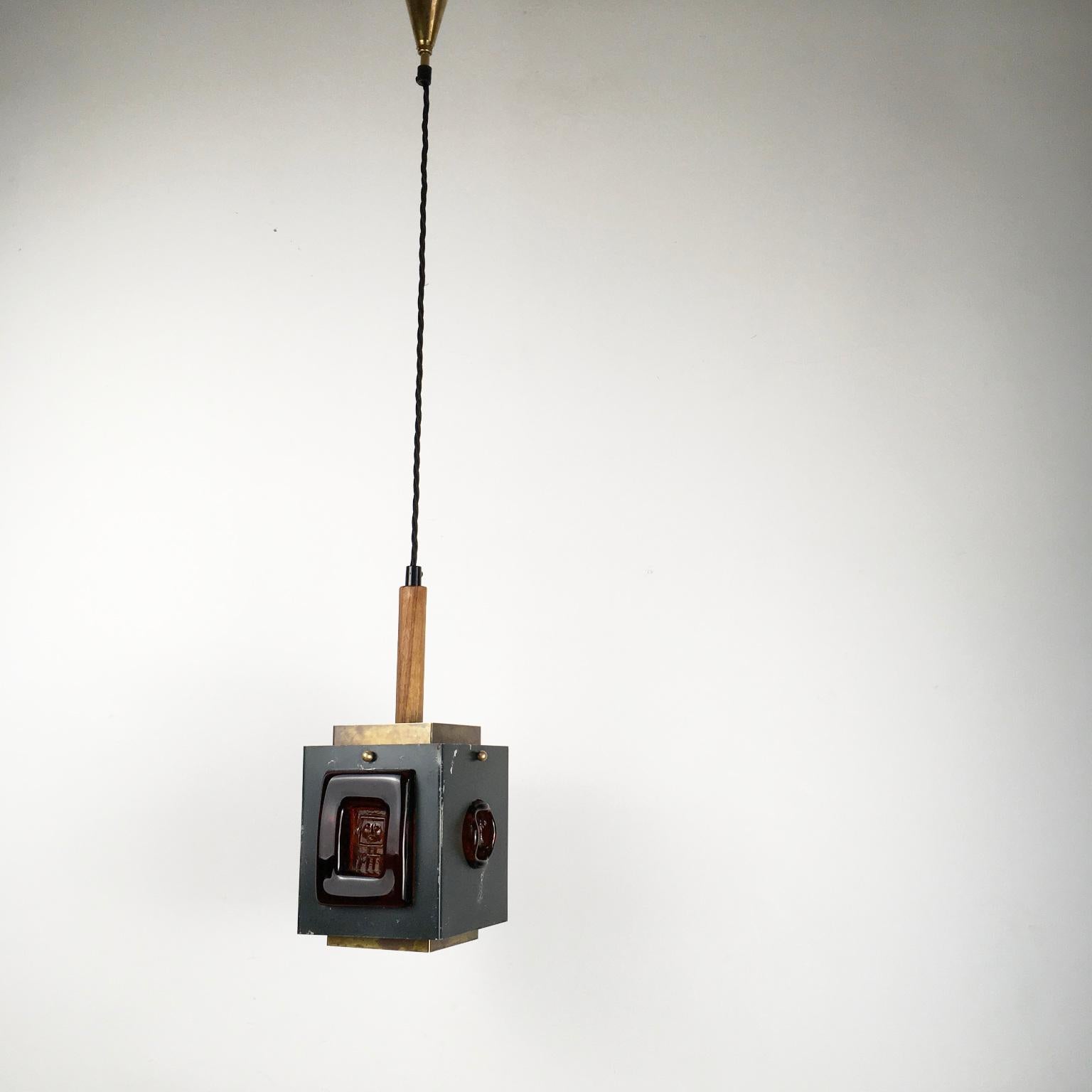 Hand-Crafted Pendant Lamp by Einar Backström & Erik Höglund for Boda Glasbruck, Sweden, 1960s For Sale