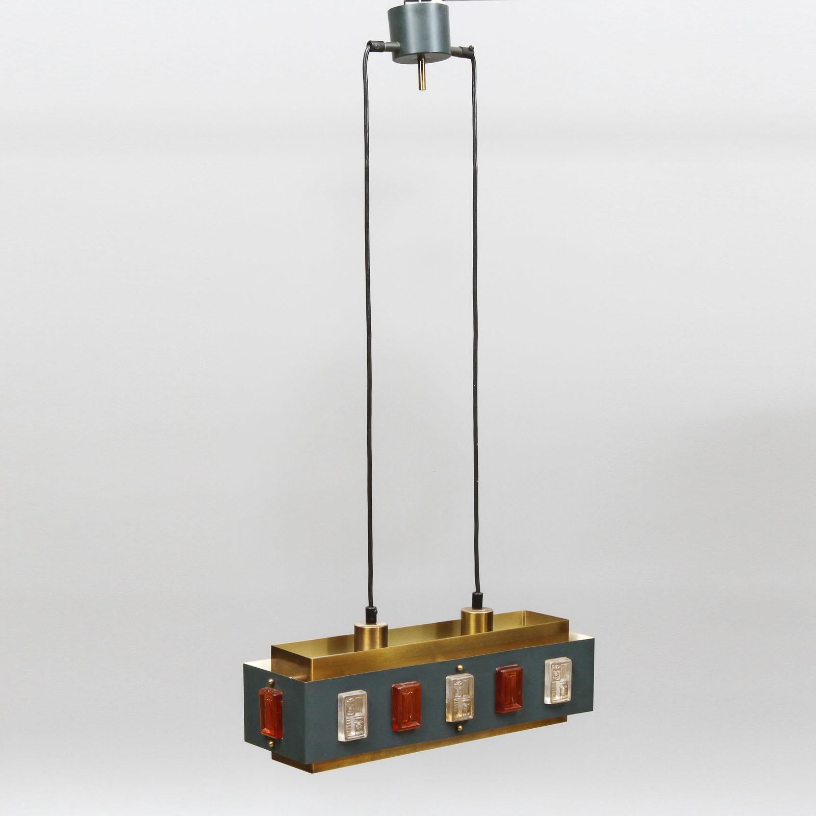 Mid-Century moderno Lampada a sospensione di Einar Backström & Erik Höglund per Boda Glasbruk, Svezia, anni '60 in vendita