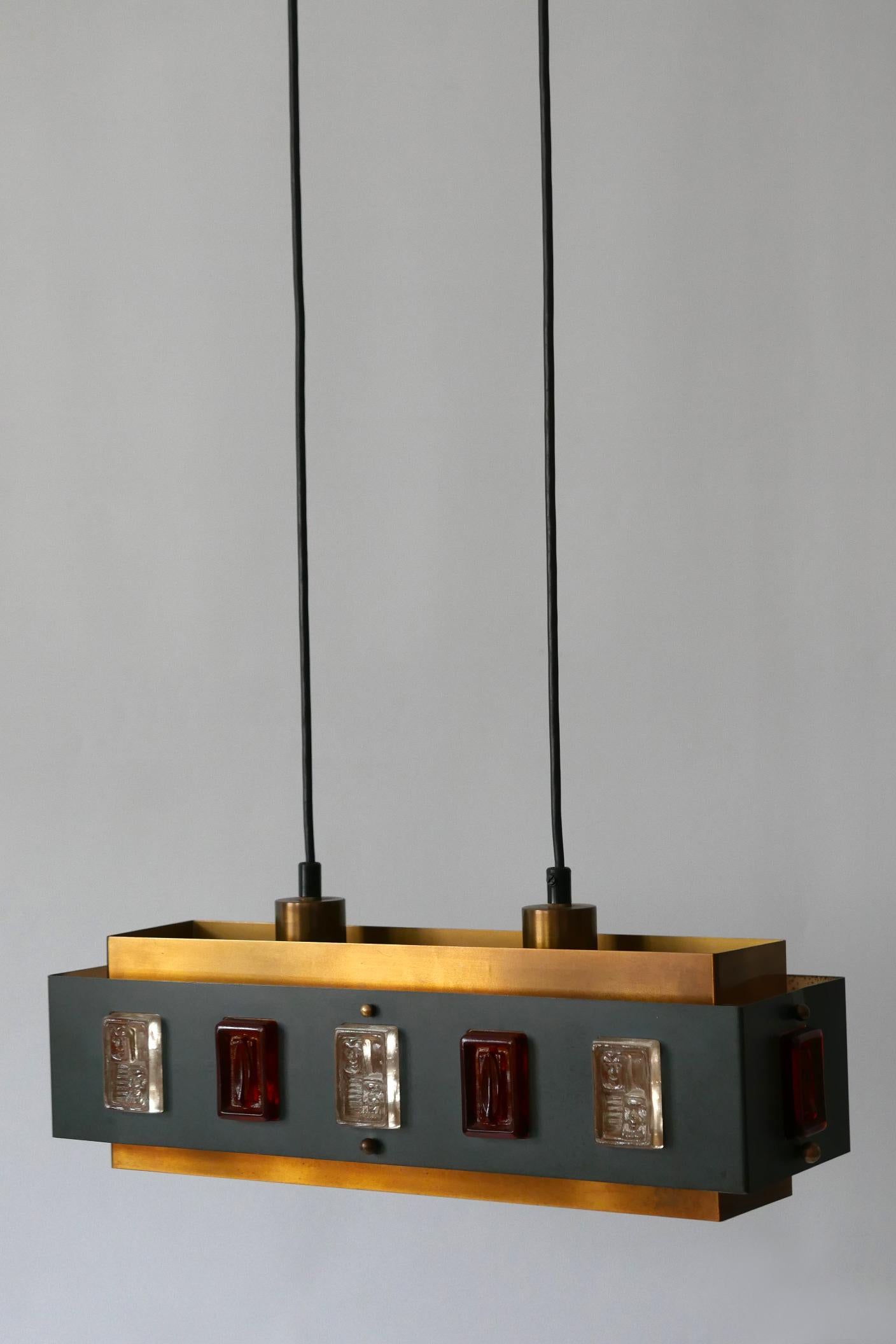 Mid-20th Century Pendant Lamp by Einar Backström & Erik Höglund for Boda Glasbruk, Sweden, 1960s