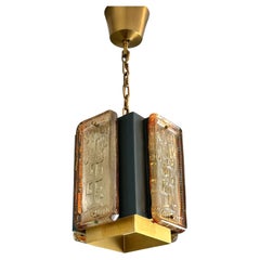 Pendant lamp by Einar Bäckström & Erik Höglund, glass and metal, Sweden, 1960s