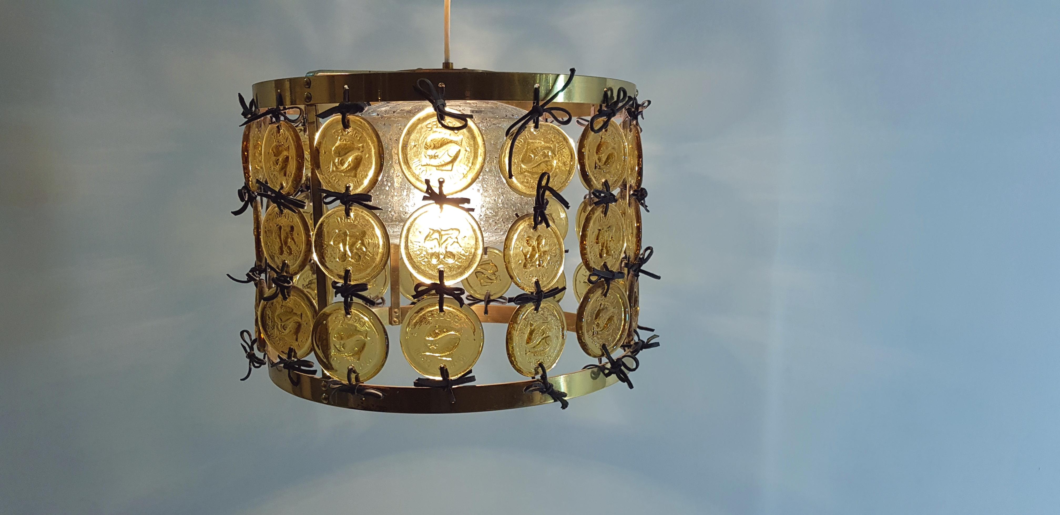 Mid-Century Modern Pendant Lamp by Erik Höglund for Kosta Boda, Sweden