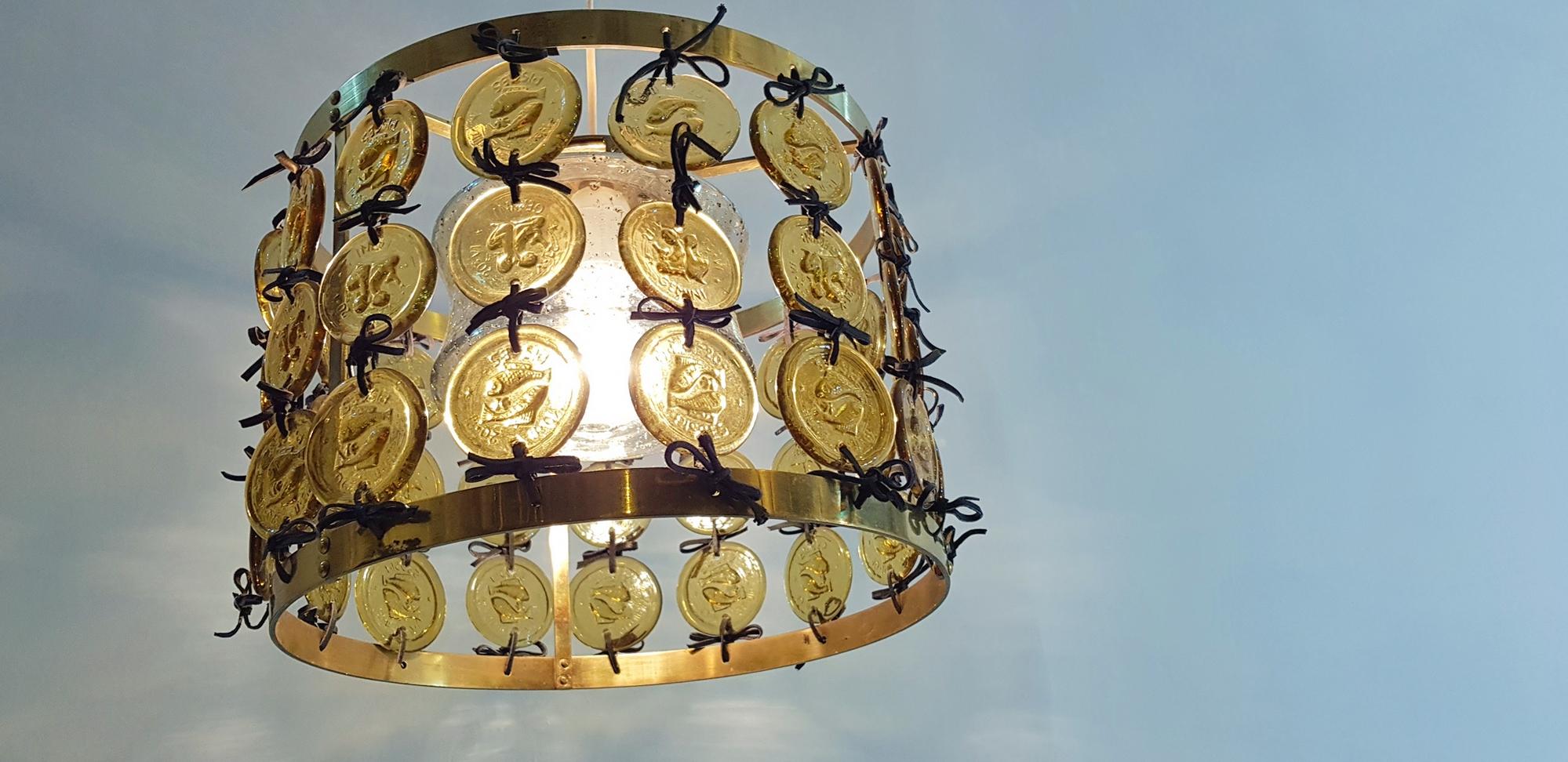 Swedish Pendant Lamp by Erik Höglund for Kosta Boda, Sweden