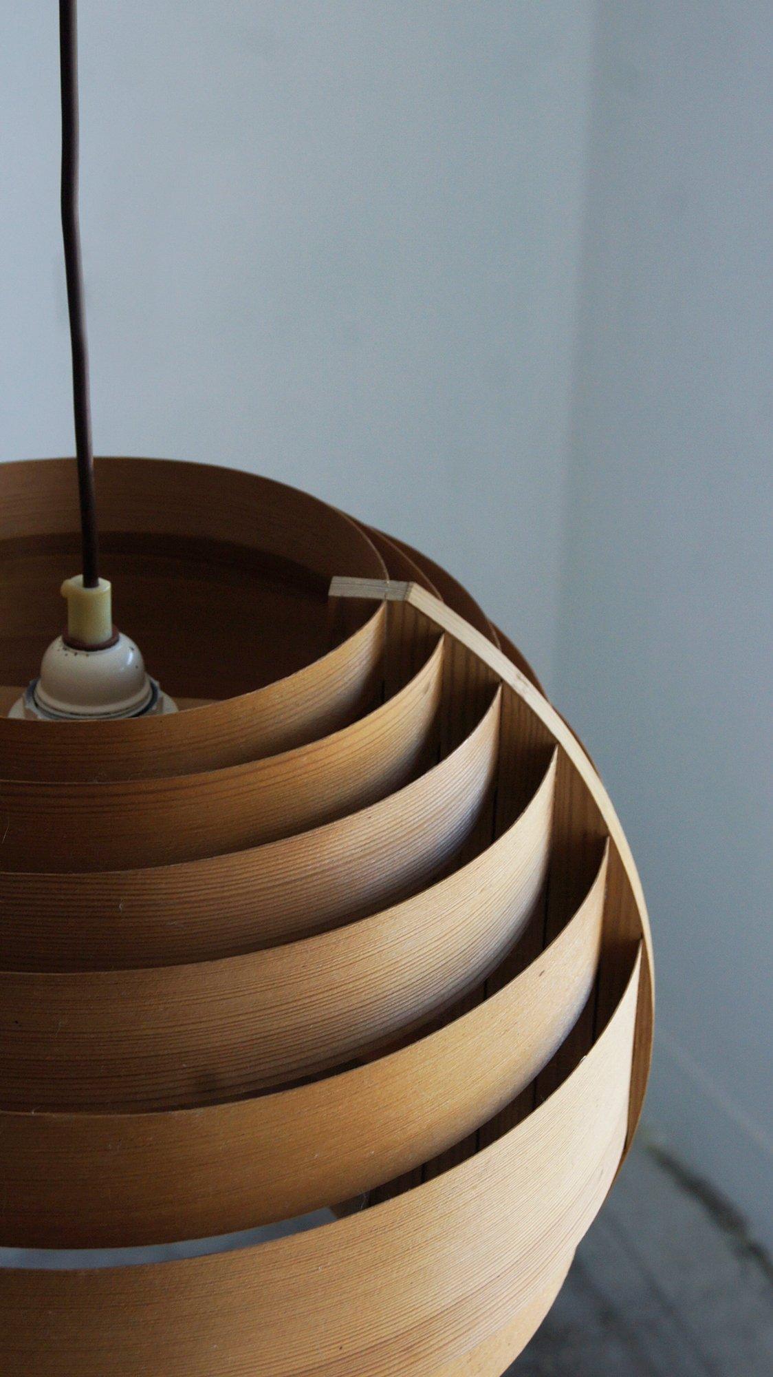 Bois Lampe pendante par Hans-Agne Jakobsson, Suède en vente
