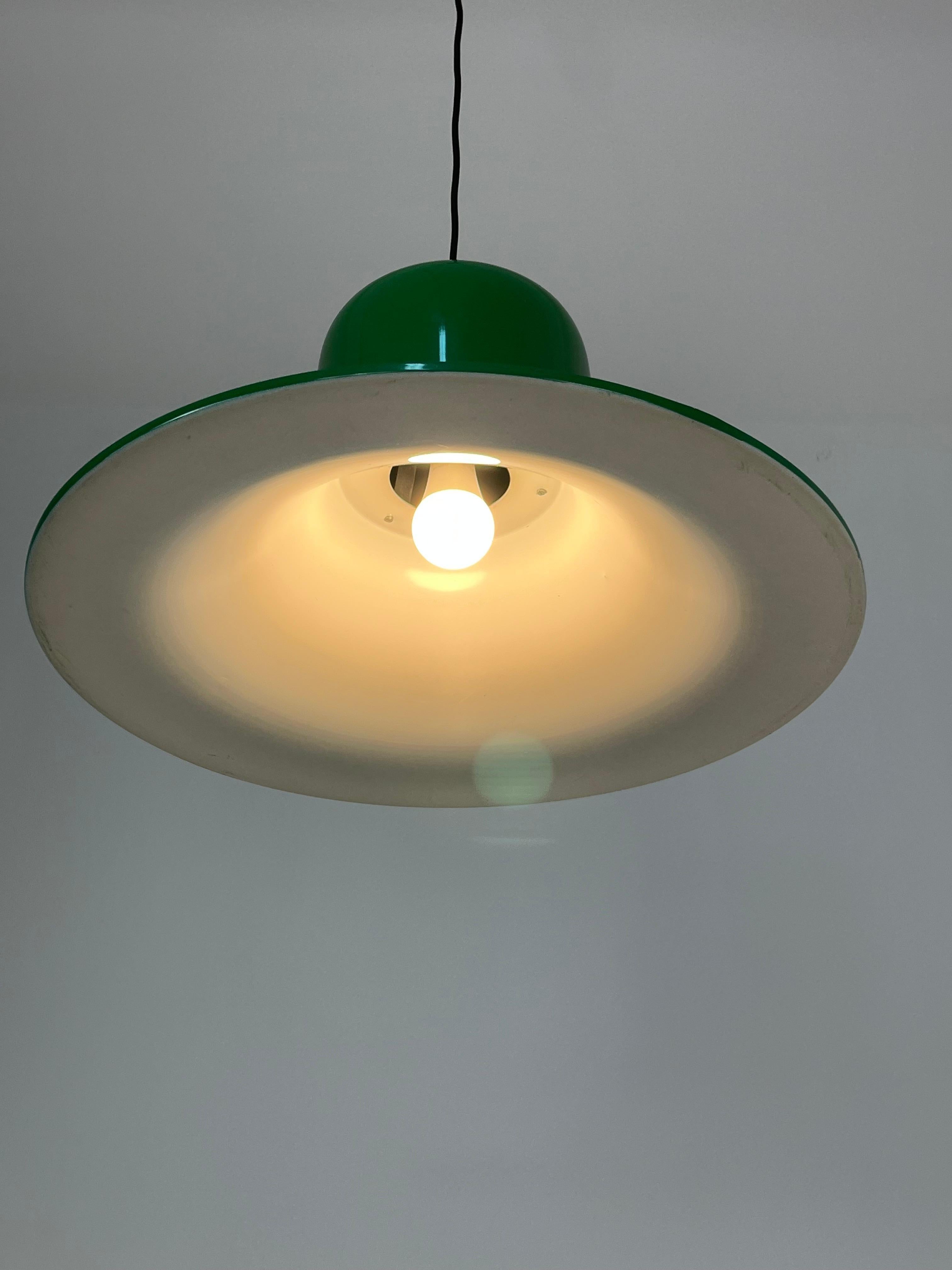 Pendant Lamp by Joe Colombo For Stilnovo 1960s, Large Diameter 64 cm For Sale 4