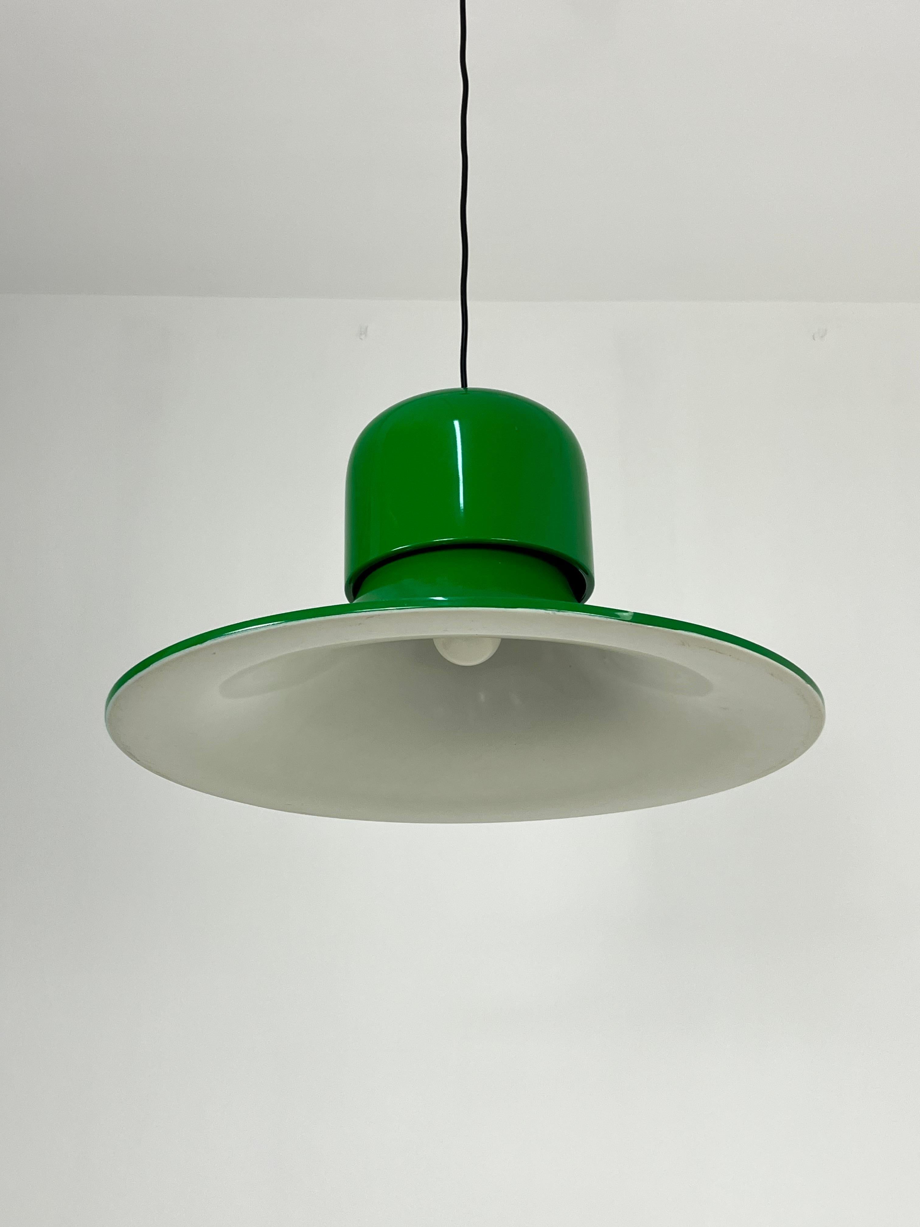 Pendant Lamp by Joe Colombo For Stilnovo 1960s, Large Diameter 64 cm For Sale 6