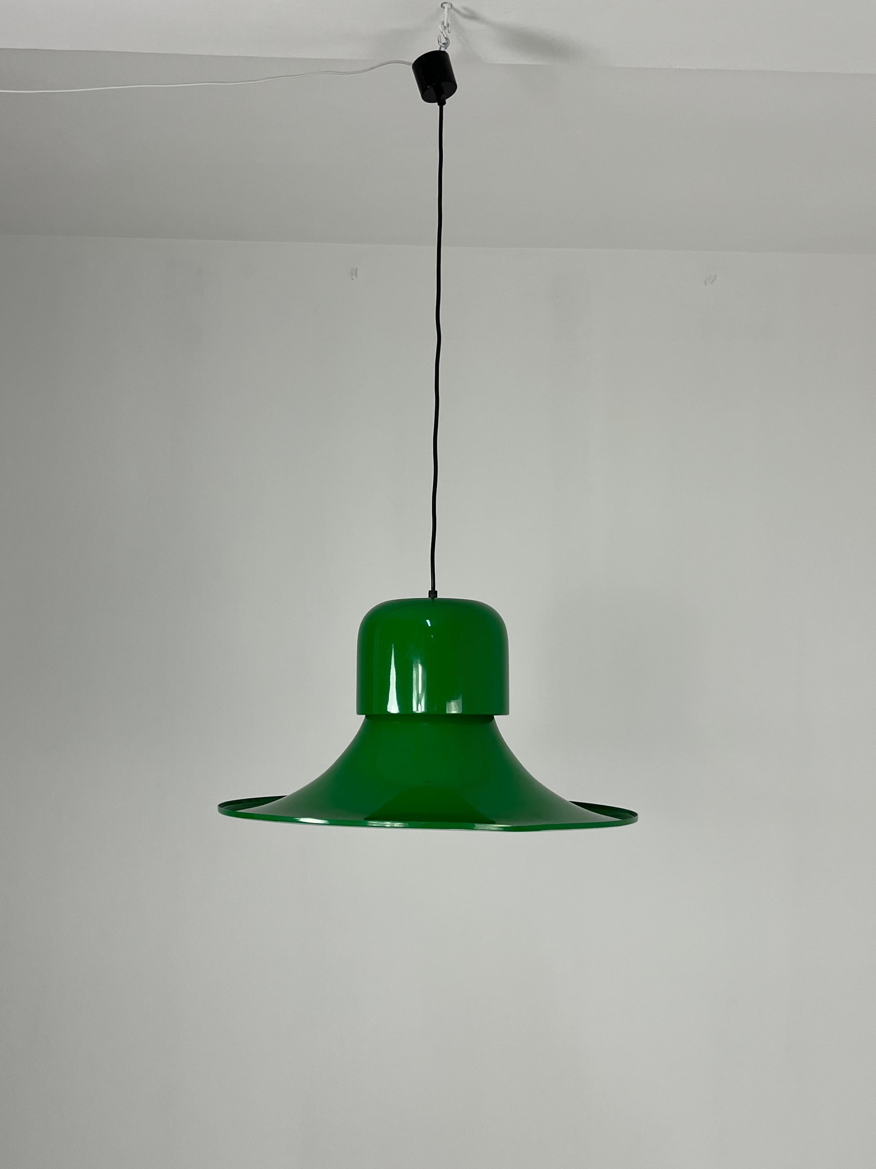 Mid-20th Century Pendant Lamp by Joe Colombo For Stilnovo 1960s, Large Diameter 64 cm For Sale