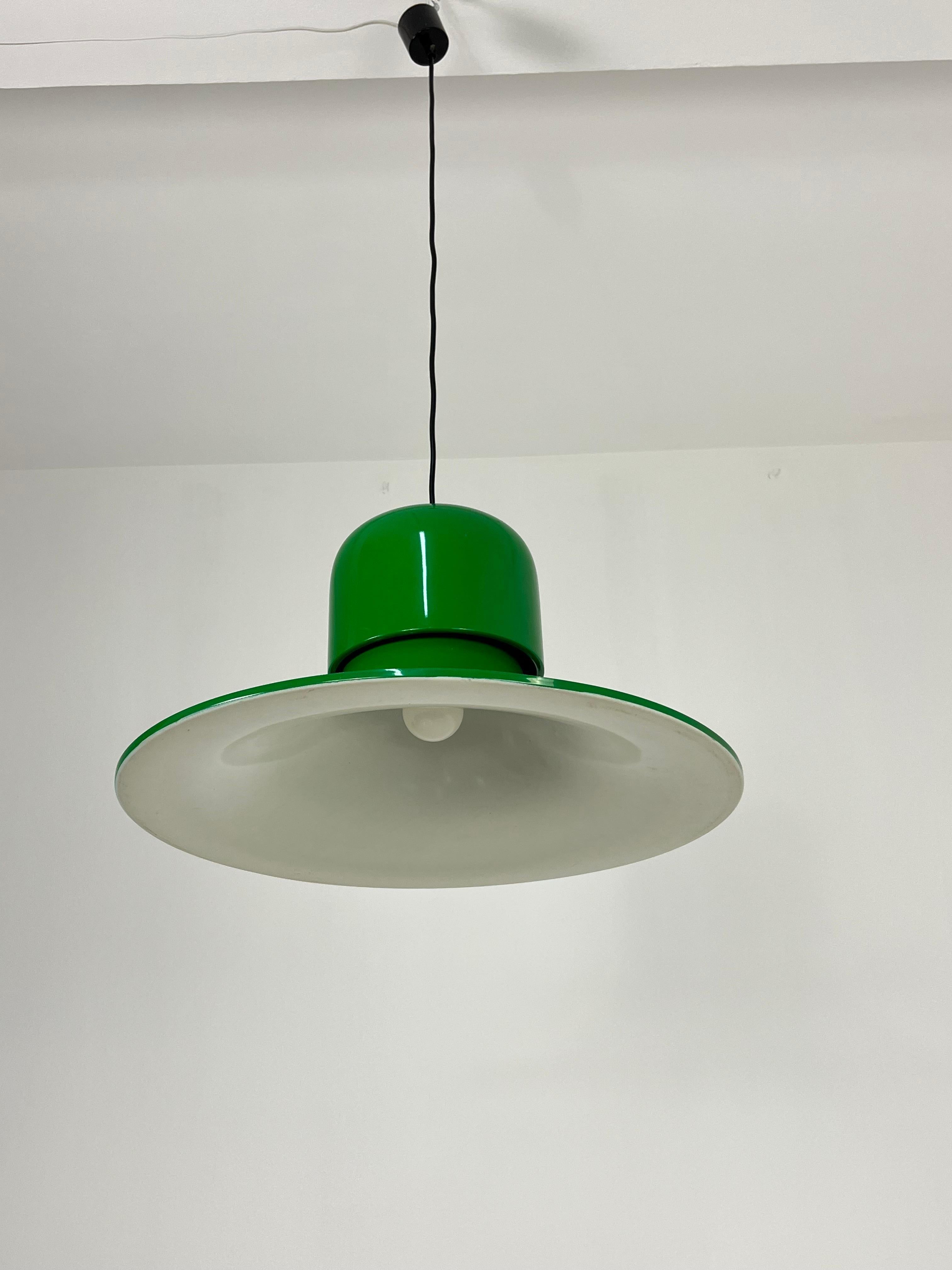 Pendant Lamp by Joe Colombo For Stilnovo 1960s, Large Diameter 64 cm For Sale 2