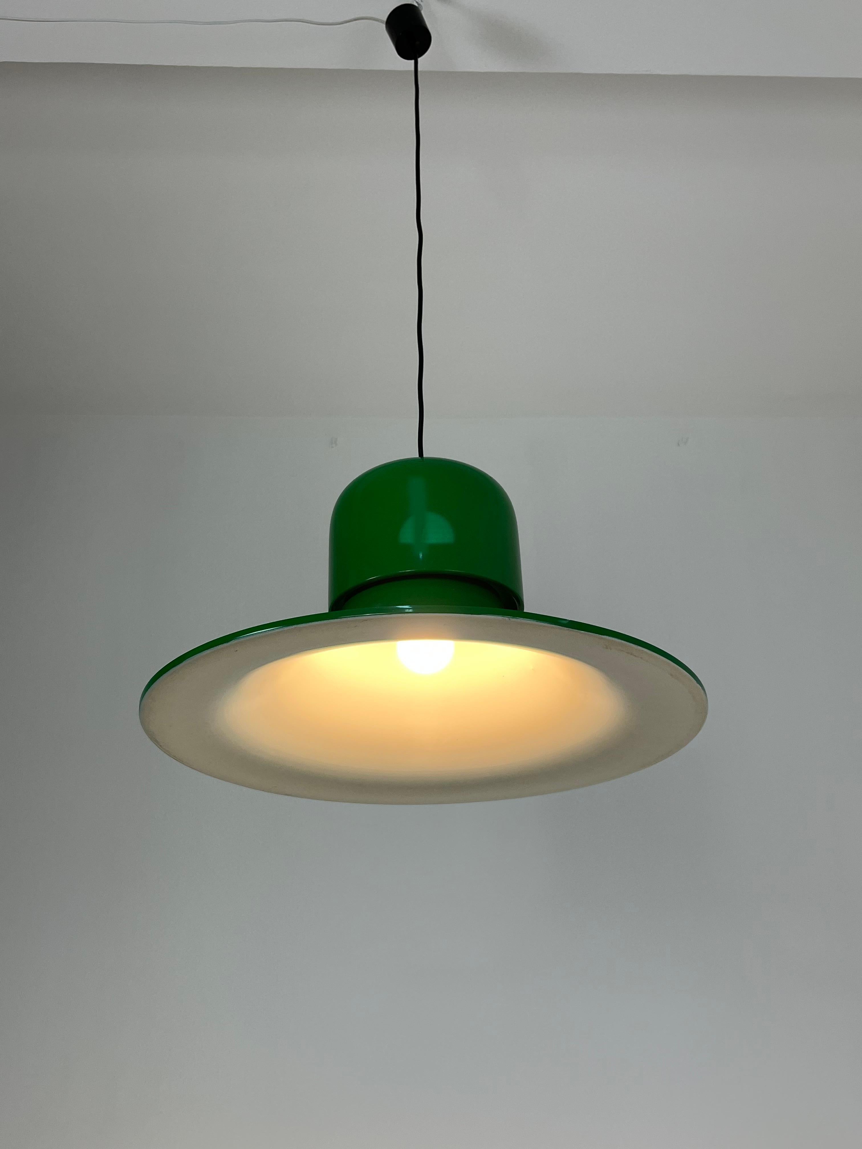 Pendant Lamp by Joe Colombo For Stilnovo 1960s, Large Diameter 64 cm For Sale 3