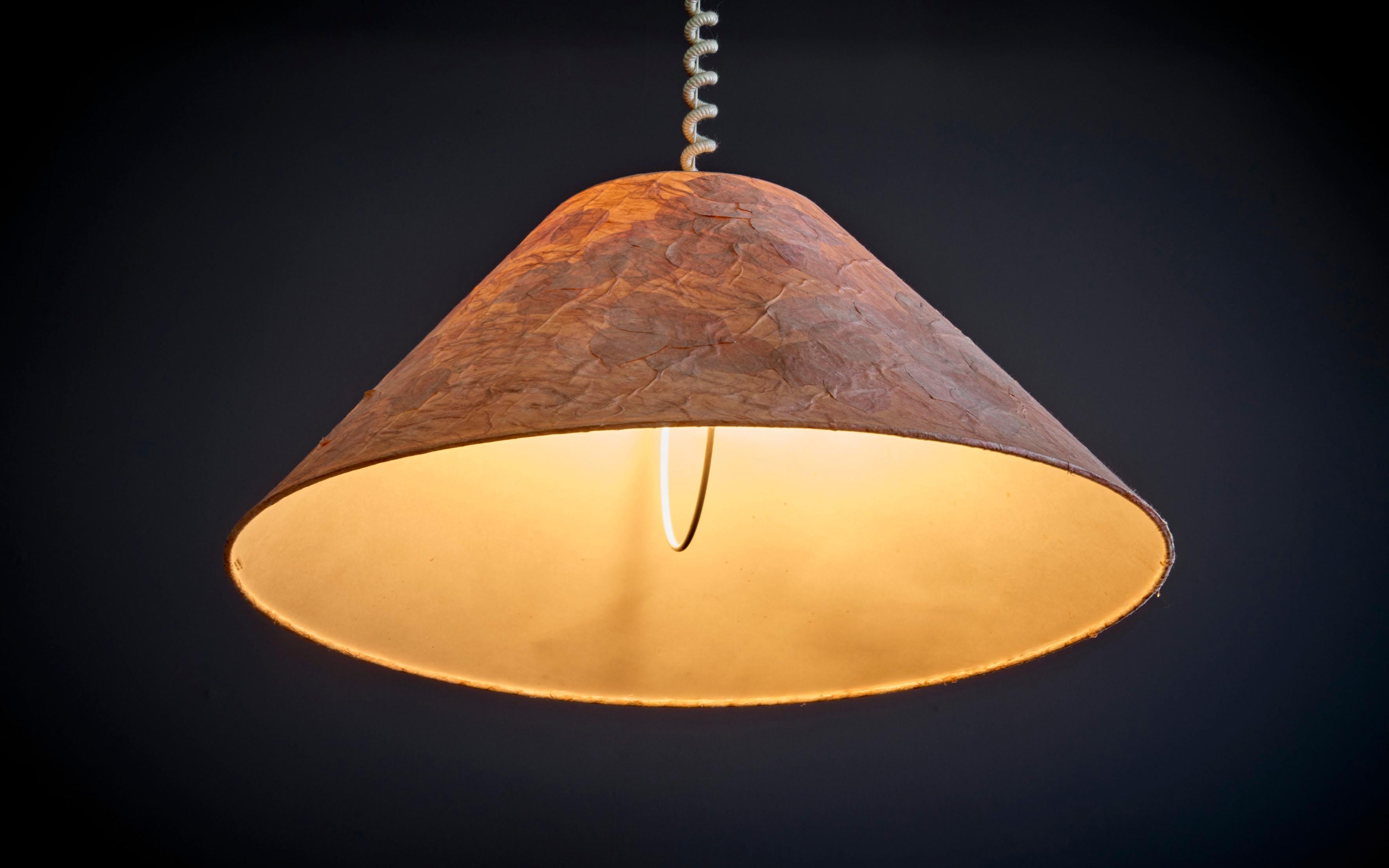 Mid-Century Modern Pendant Lamp by Marianne Koplin with Paper Shade For Sale