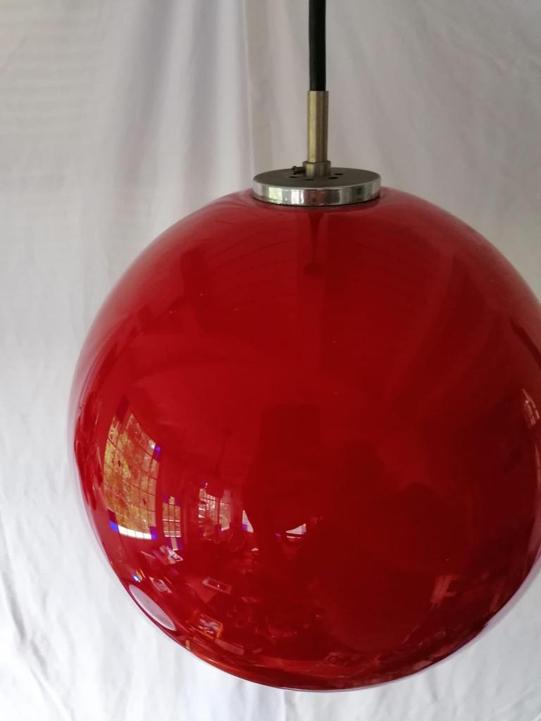 Art Glass Pendant Lamp by Peil Und Putzler For Sale