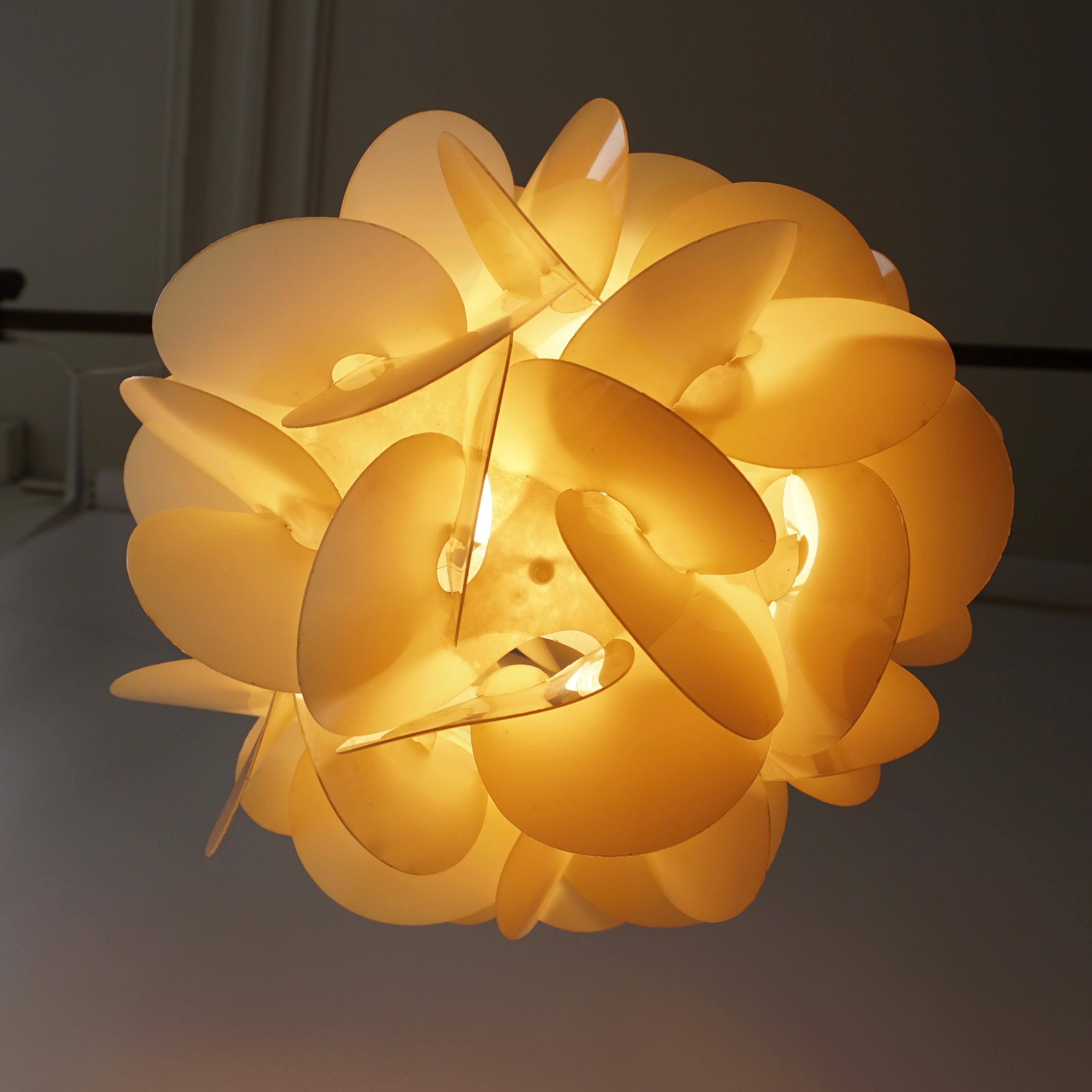 Plastic Pendant Lamp by Raoul Raba, 1968