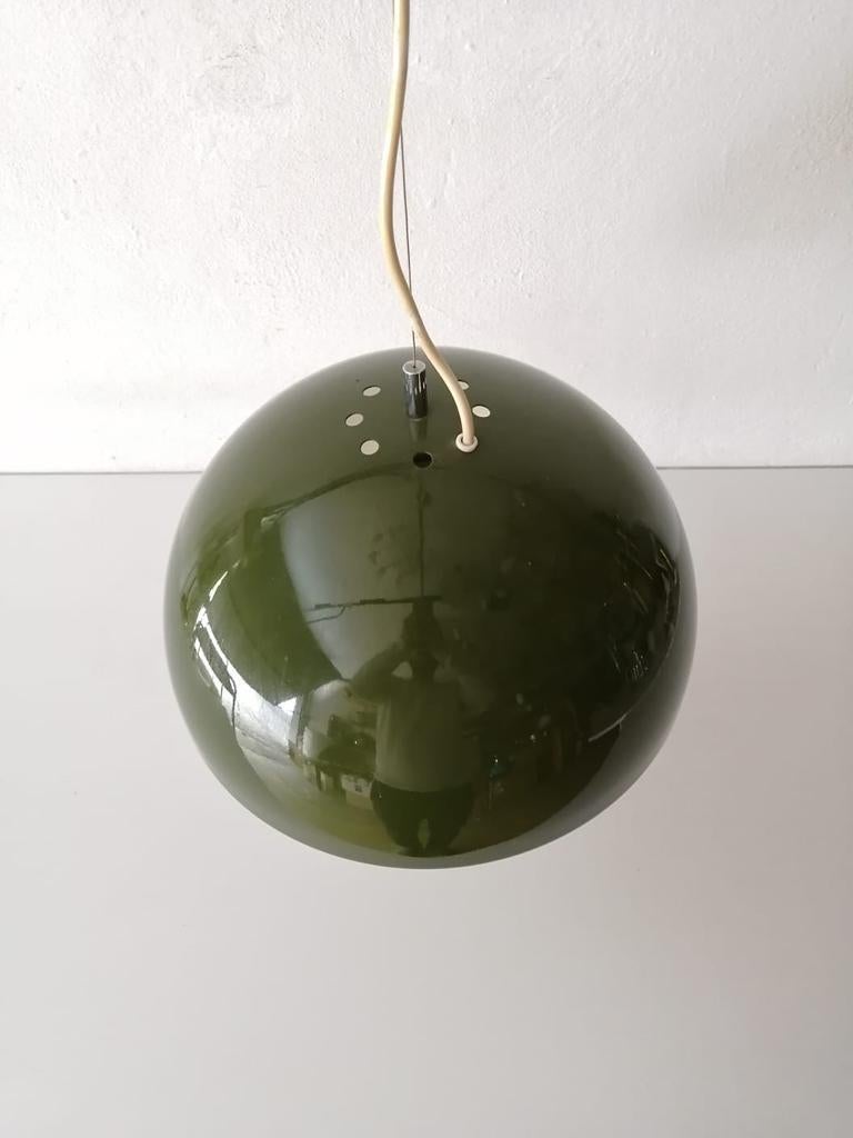 Mid-Century Modern Green Metal Pendant Lamp by Reggiani Goffredo, 1960s, Italy For Sale