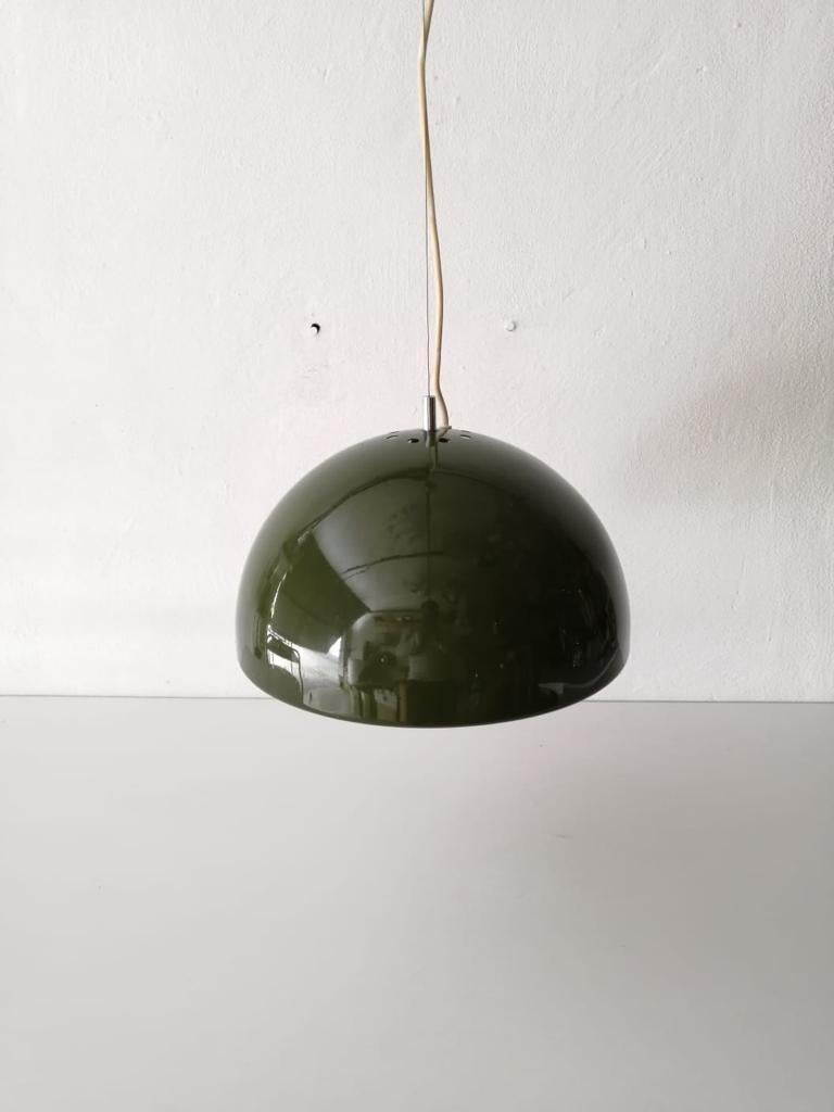 Green Metal Pendant Lamp by Reggiani Goffredo, 1960s, Italy For Sale 1
