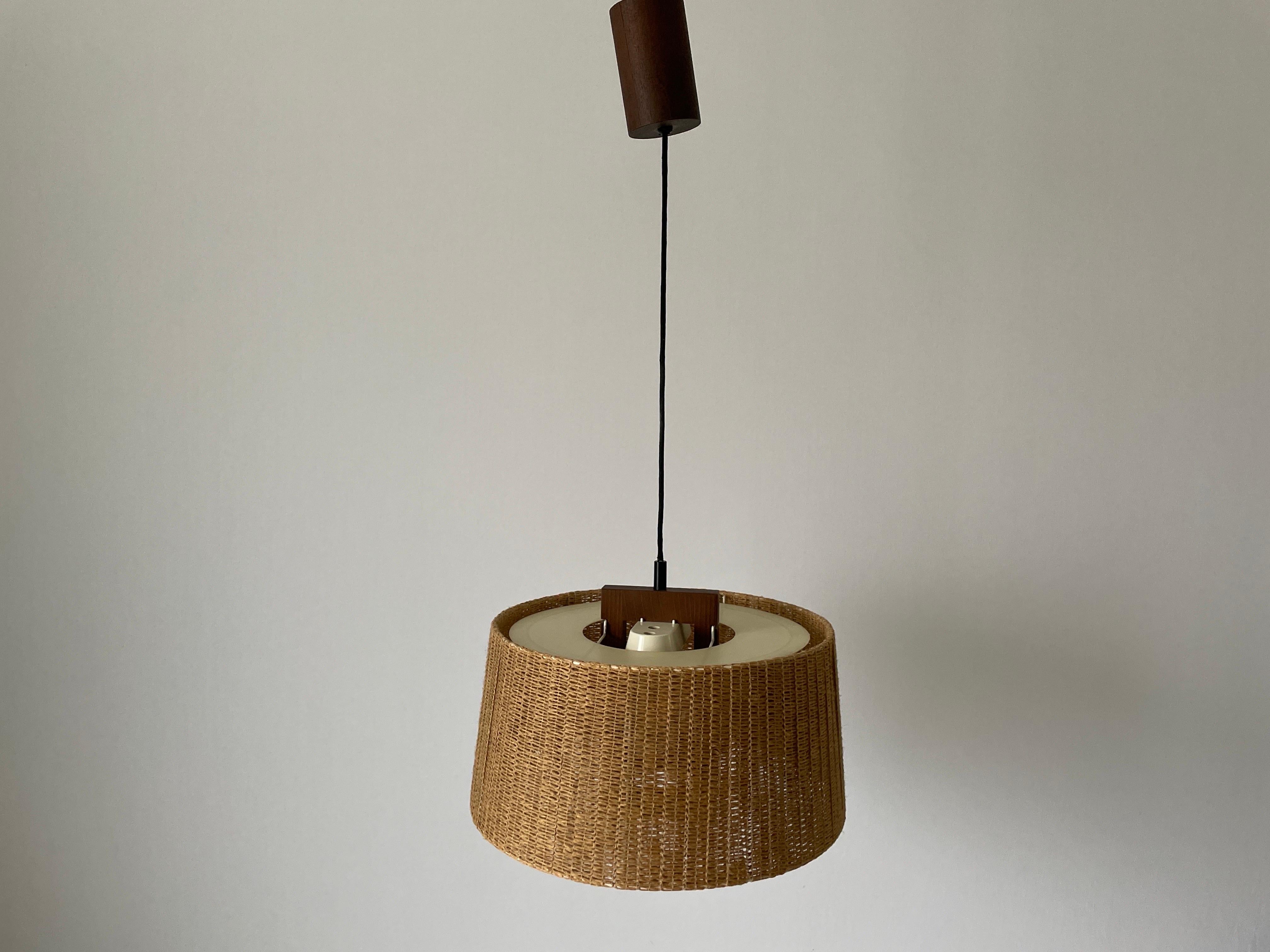 Teak Lampada a sospensione di Temde, anni '60, Svizzera in vendita