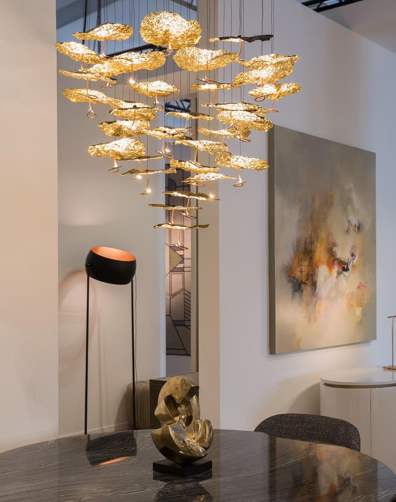 Hängeleuchte Catellani & Smith Gold Moon Chandelier 20 Led Cascata (Kupfer) im Angebot
