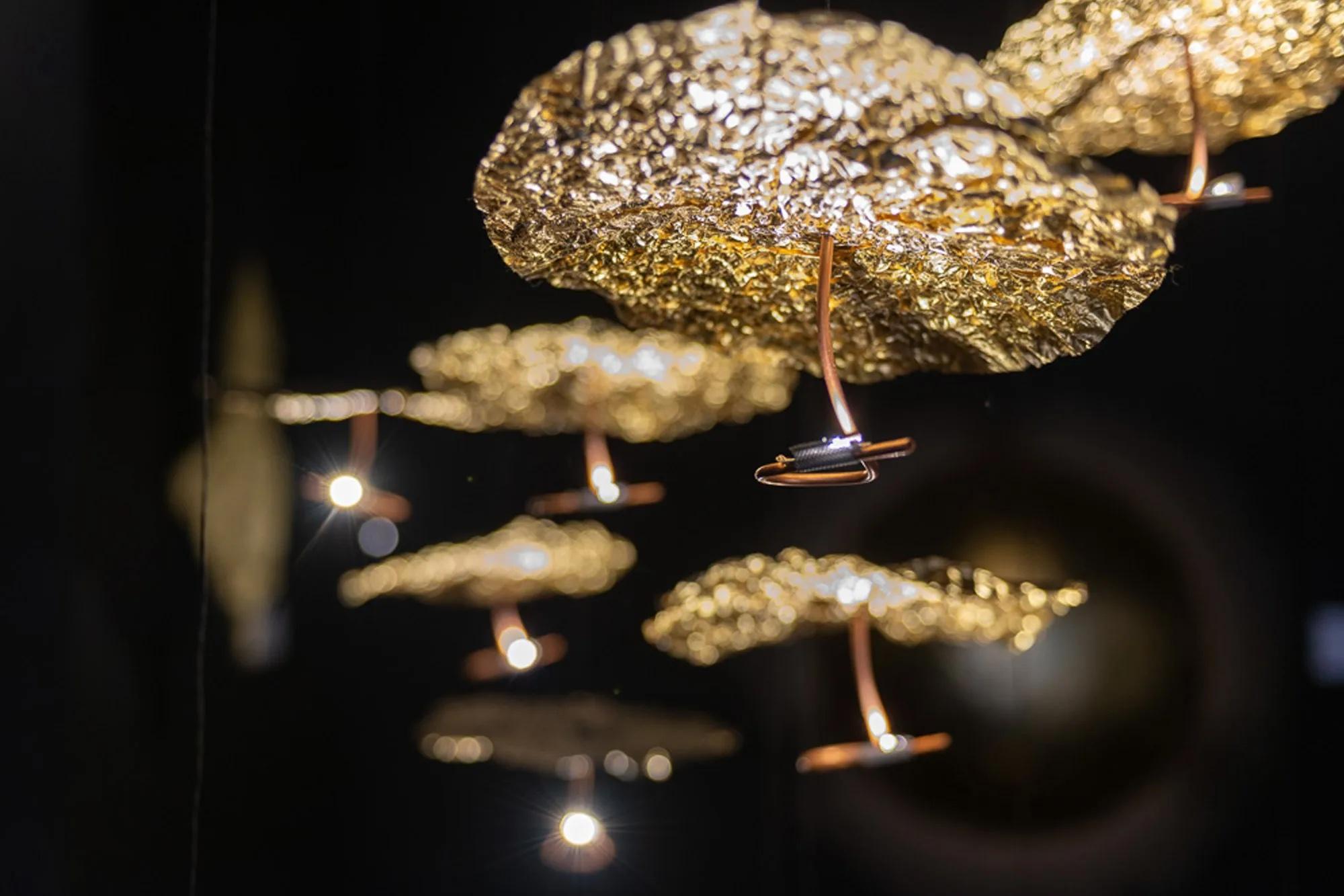 Hängeleuchte Catellani & Smith Gold Moon Chandelier 25 Led Cascata im Angebot 2