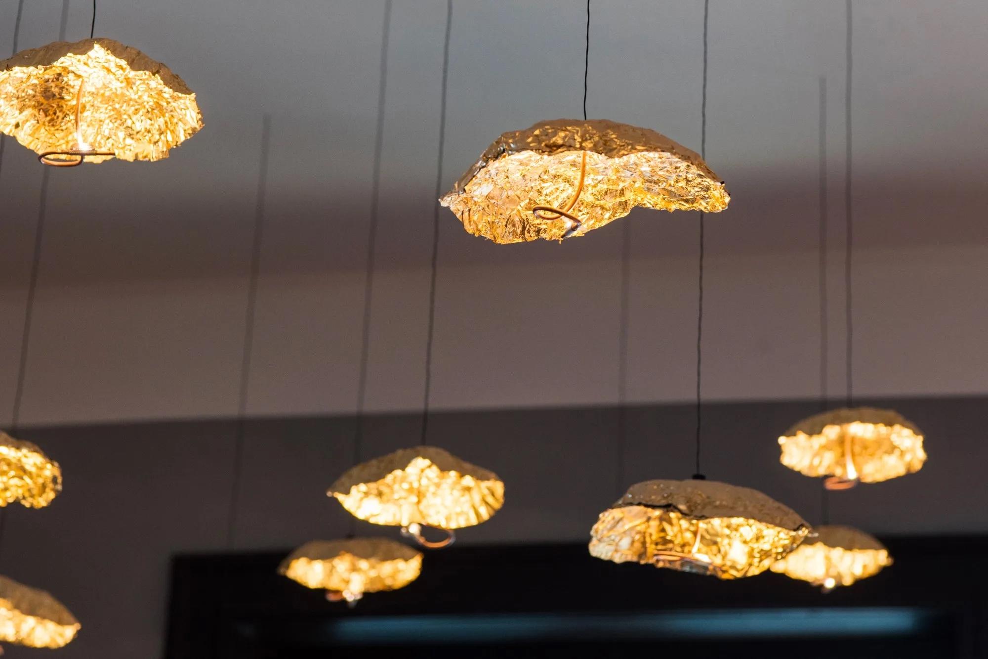 Hängeleuchte Catellani & Smith Gold Moon Chandelier 35 Led Cascata im Angebot 6