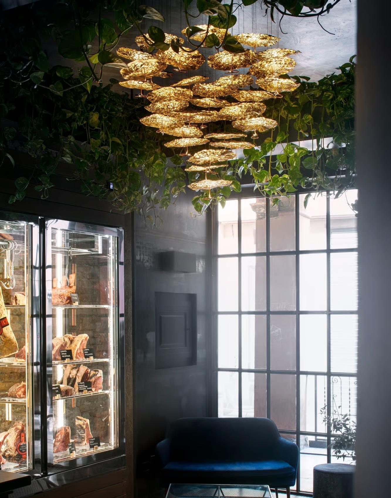 Hängeleuchte Catellani & Smith Gold Moon Chandelier 35 Led Cascata im Angebot 7