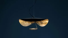 Pendant lamp Catellani & Smith Lederam Manta S1 - Black/gold leaf shade