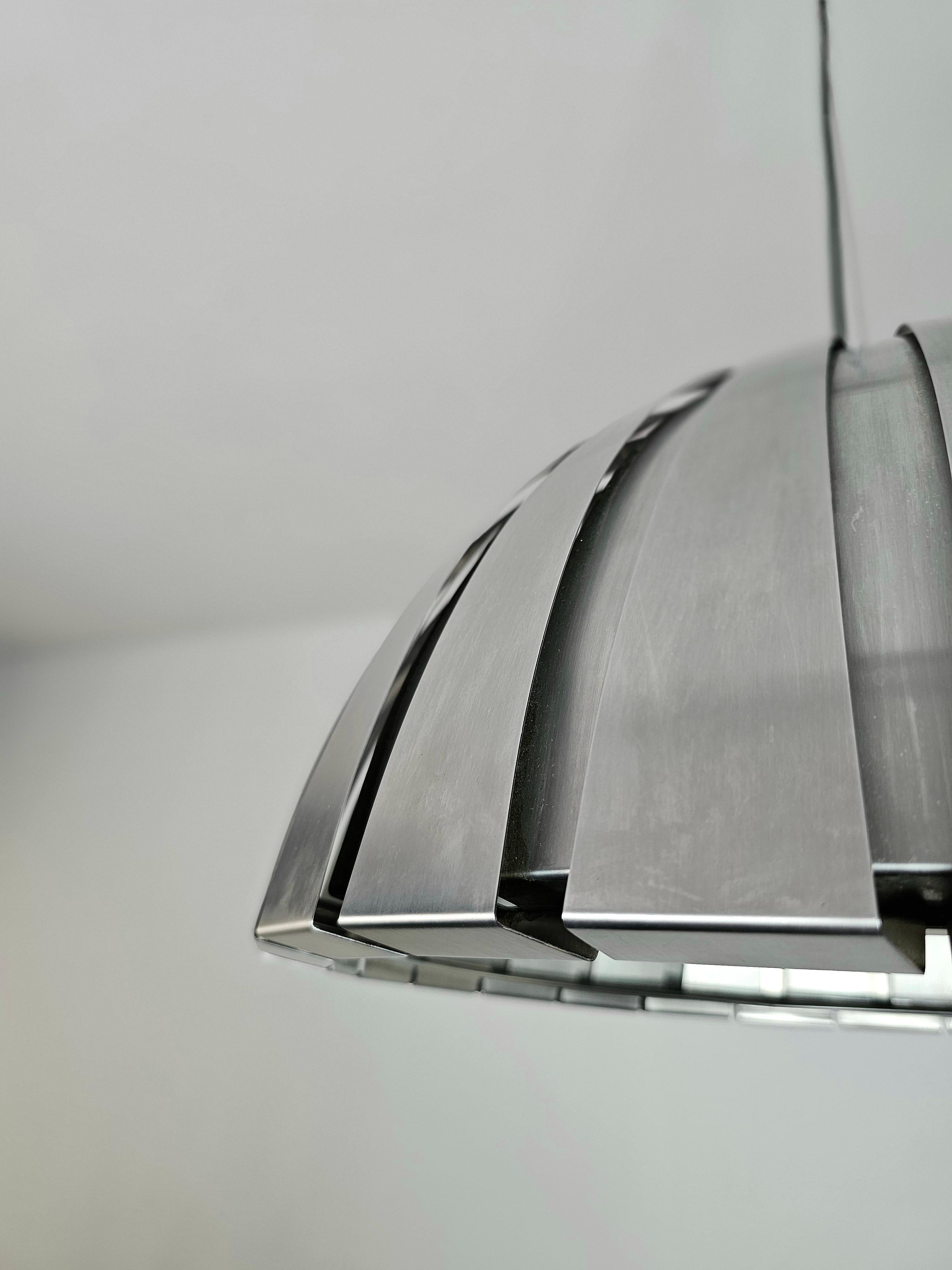 Mid-Century Modern Pendant Lamp Chandelier Elio Martinelli Steel Midcentury Italian Design 1960s For Sale