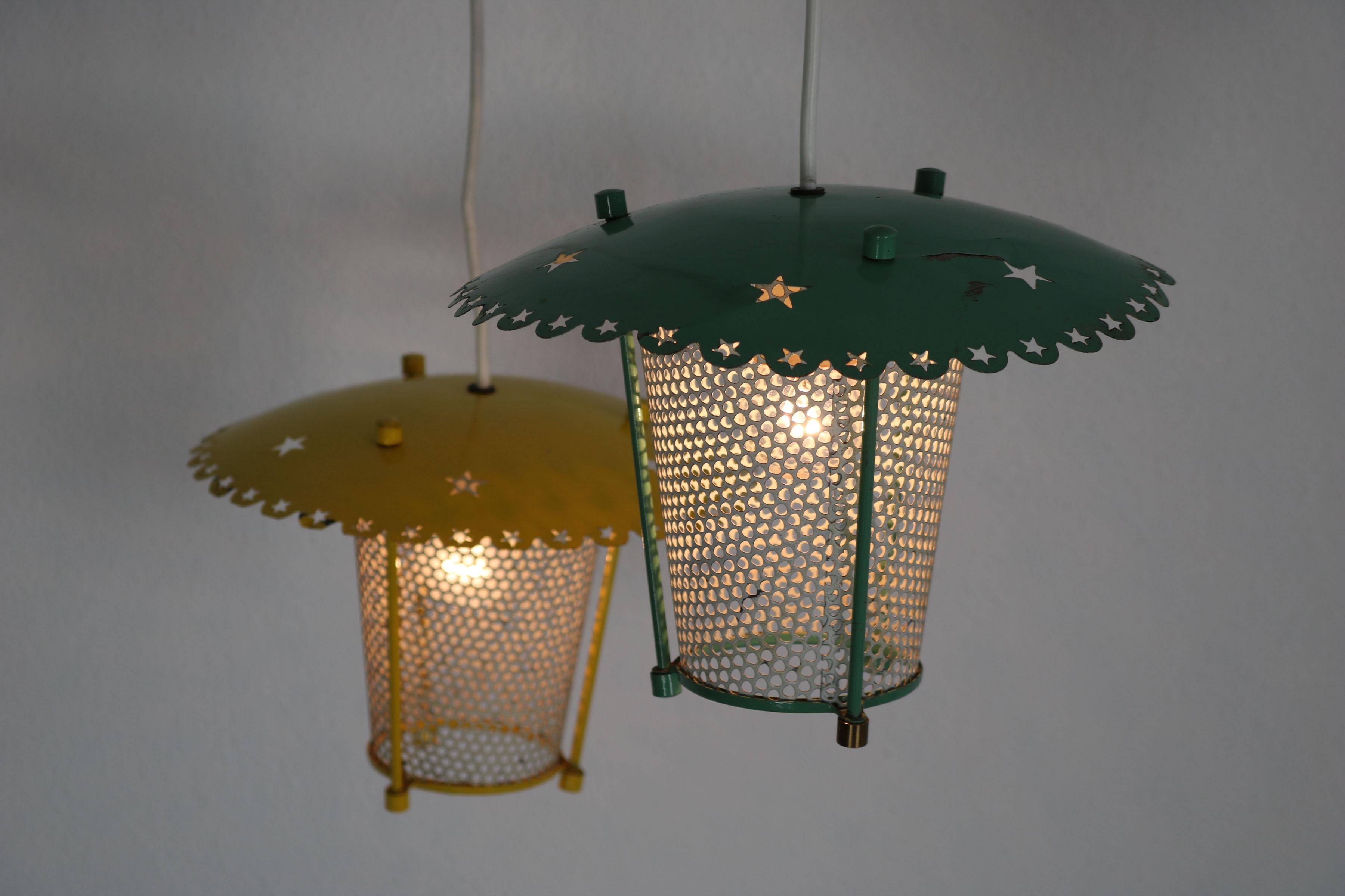 Italian  Pendant lamp consisting of two lanterns, Italy 1950 For Sale