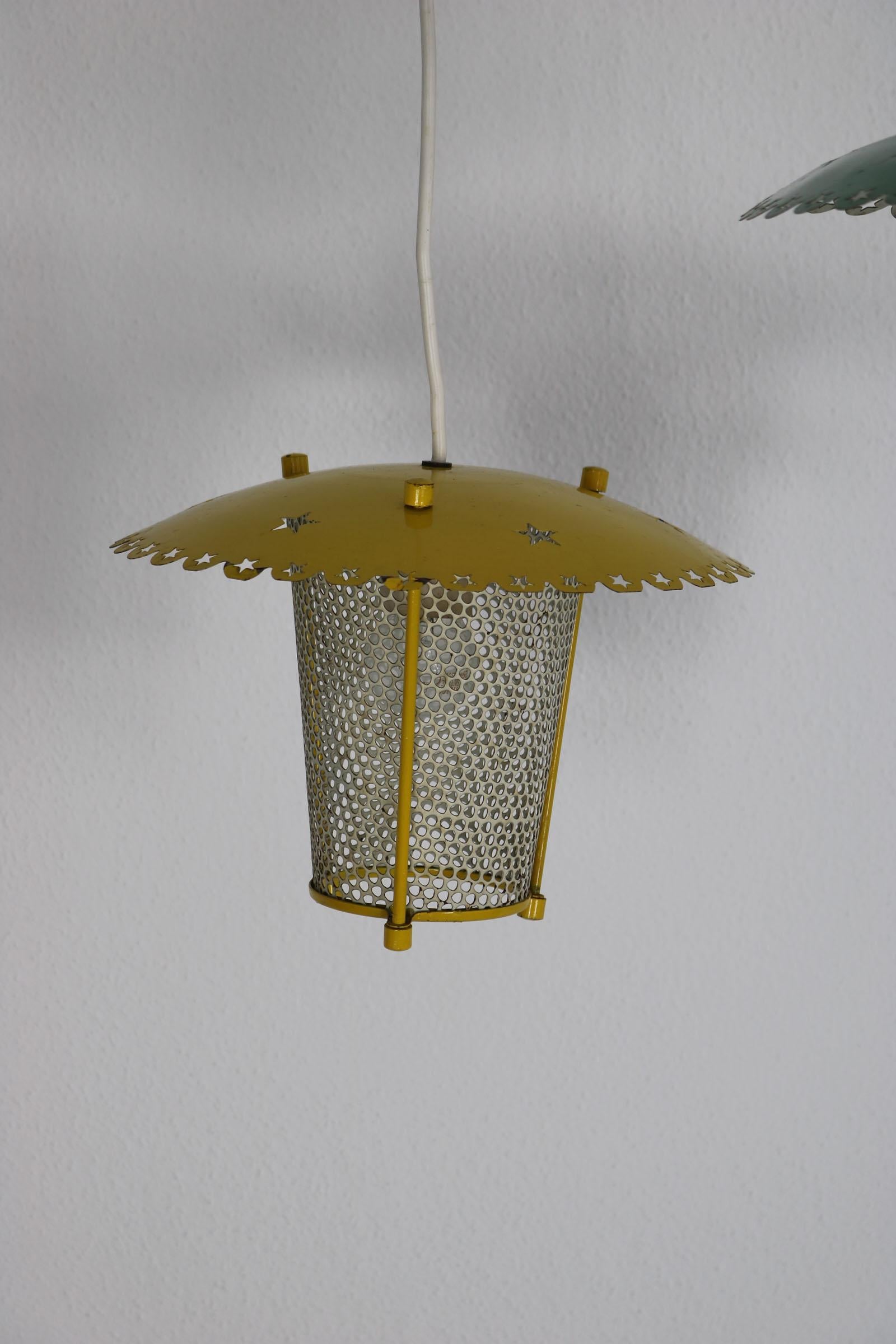  Pendant lamp consisting of two lanterns, Italy 1950 In Good Condition For Sale In Wolfurt, AT
