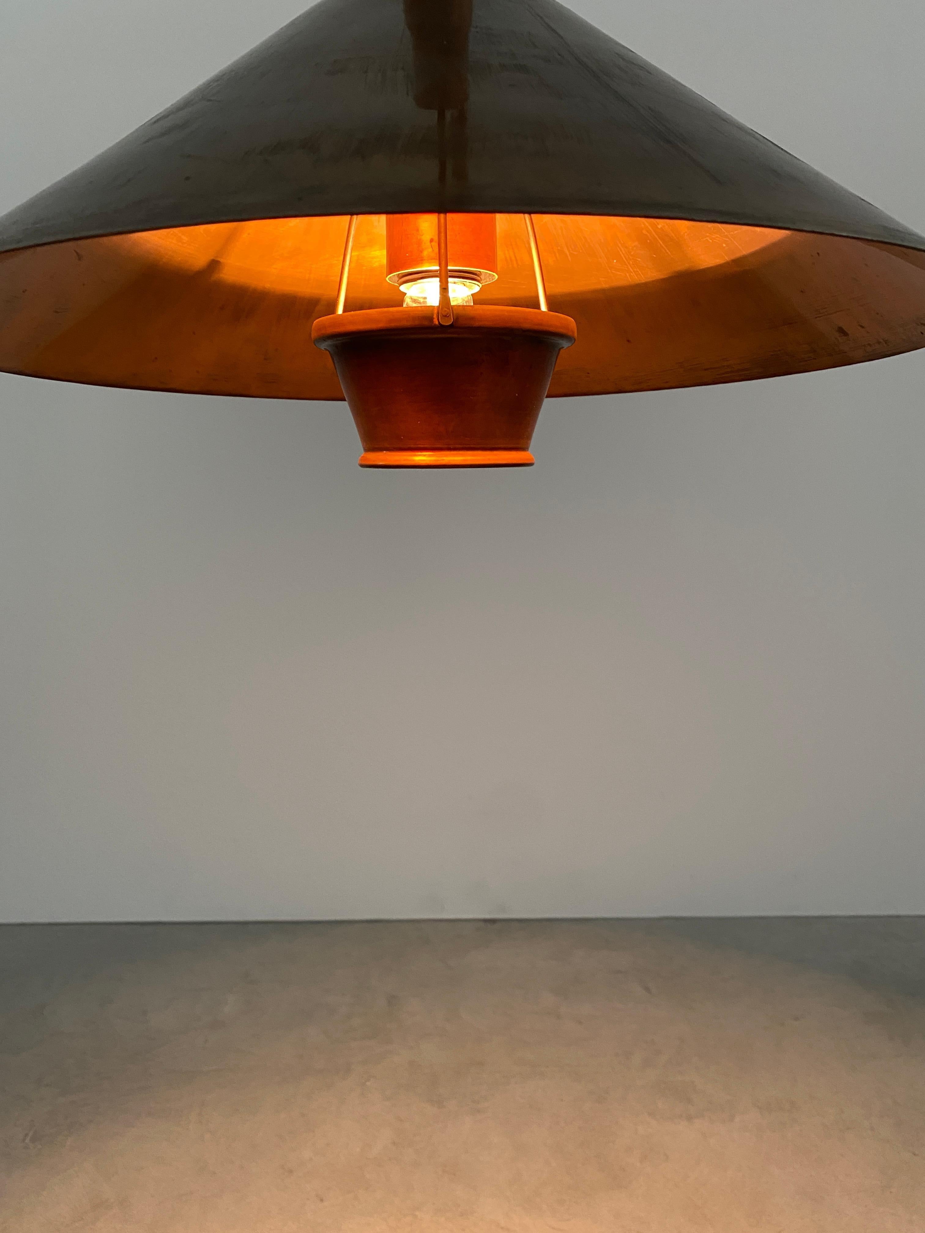 Pendant Lamp Denmark Copper Cone Head, 1960 4
