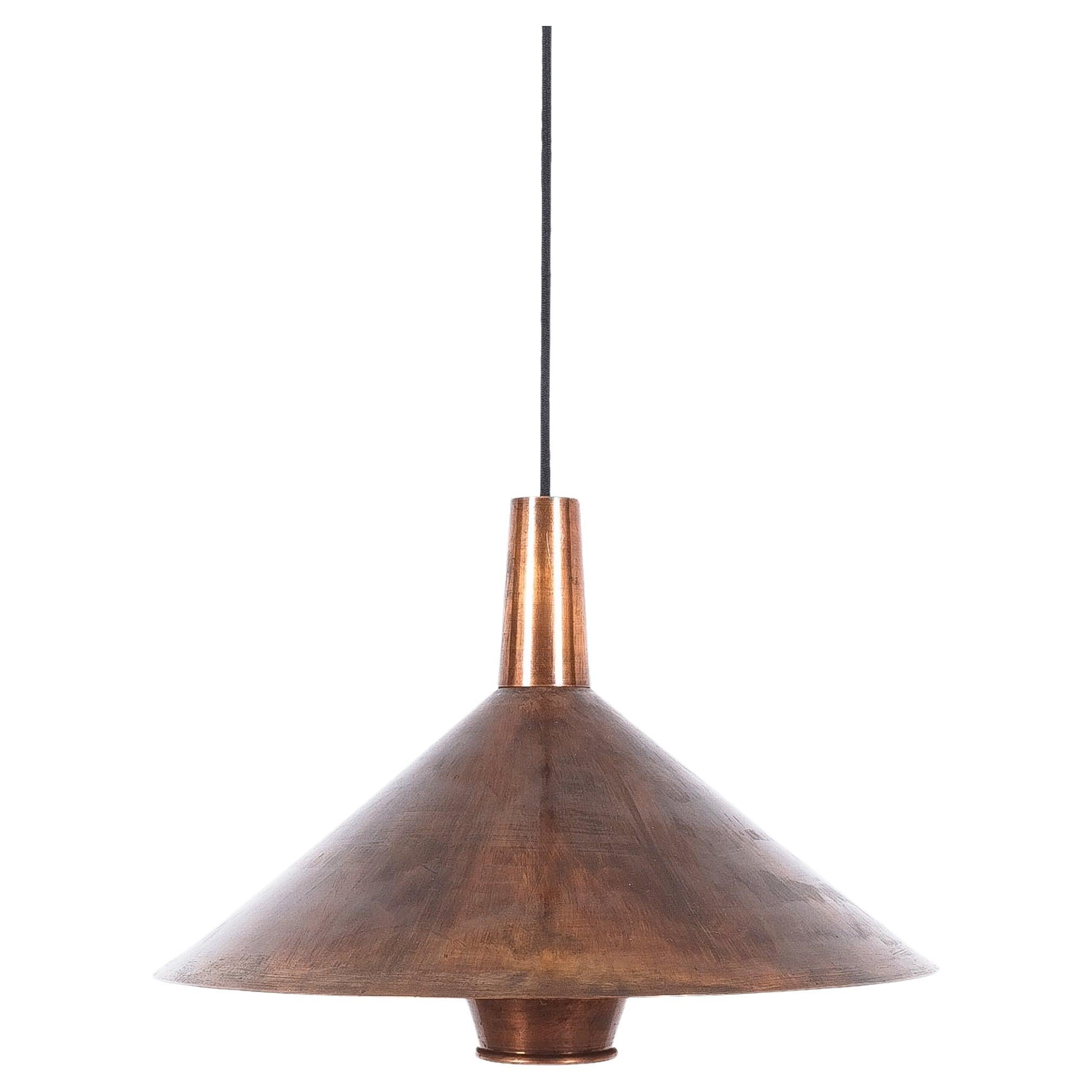Pendant Lamp Denmark Copper Cone Head, 1960