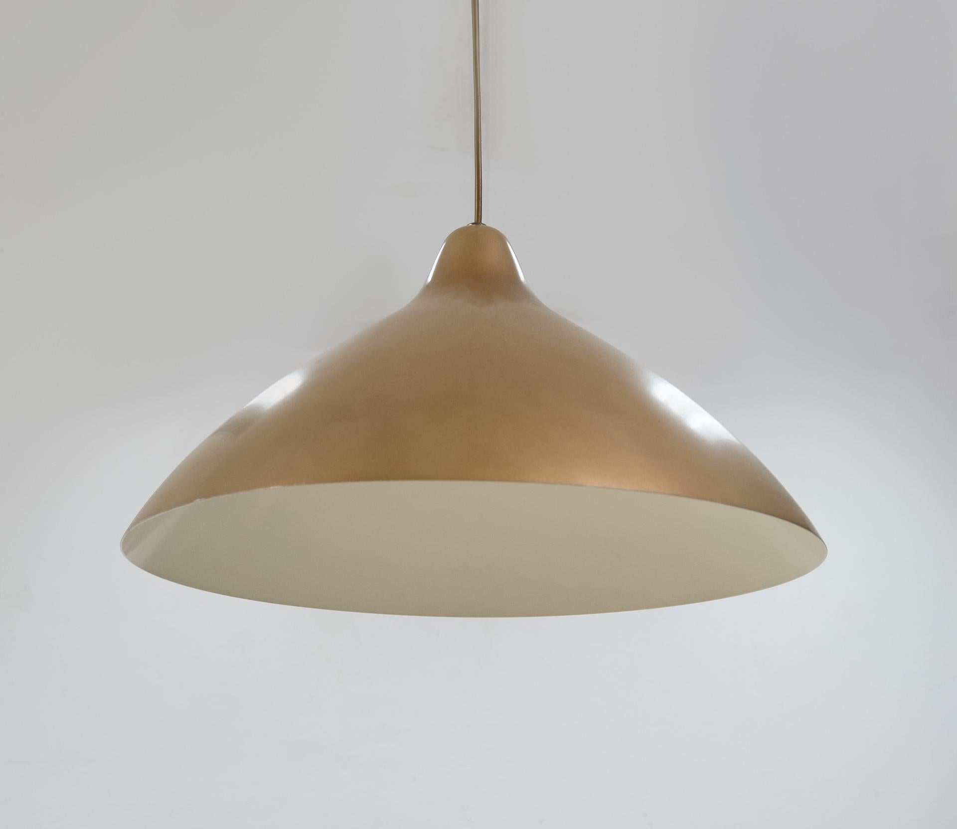 Finnish Pendant Lamp Gold Color Lisa Johansson Pape, 1950s