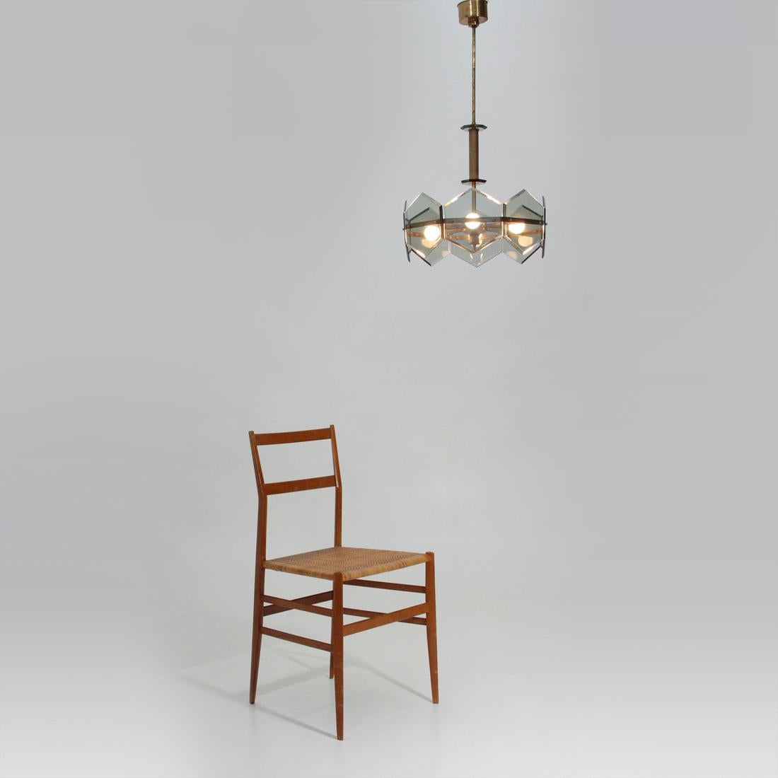 Pendant Lamp in Brass and Glass by Gino Paroldo, 1960s 4