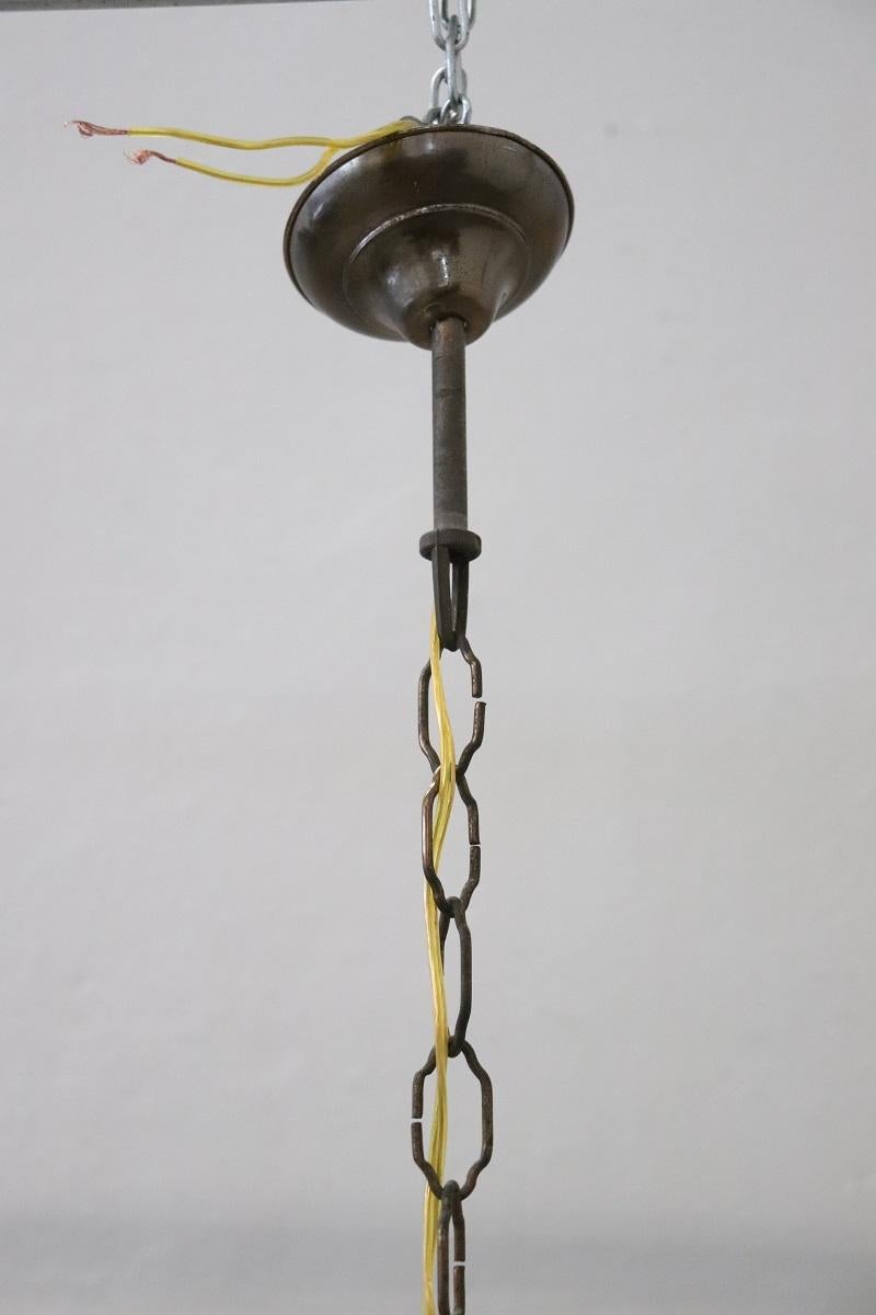 Lampada a sospensione in ottone e vetro, Italia 1960 In condizioni buone in vendita a Casale Monferrato, IT