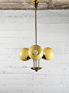 Pendant lamp in brass and opaline glass, Finland, 1940s