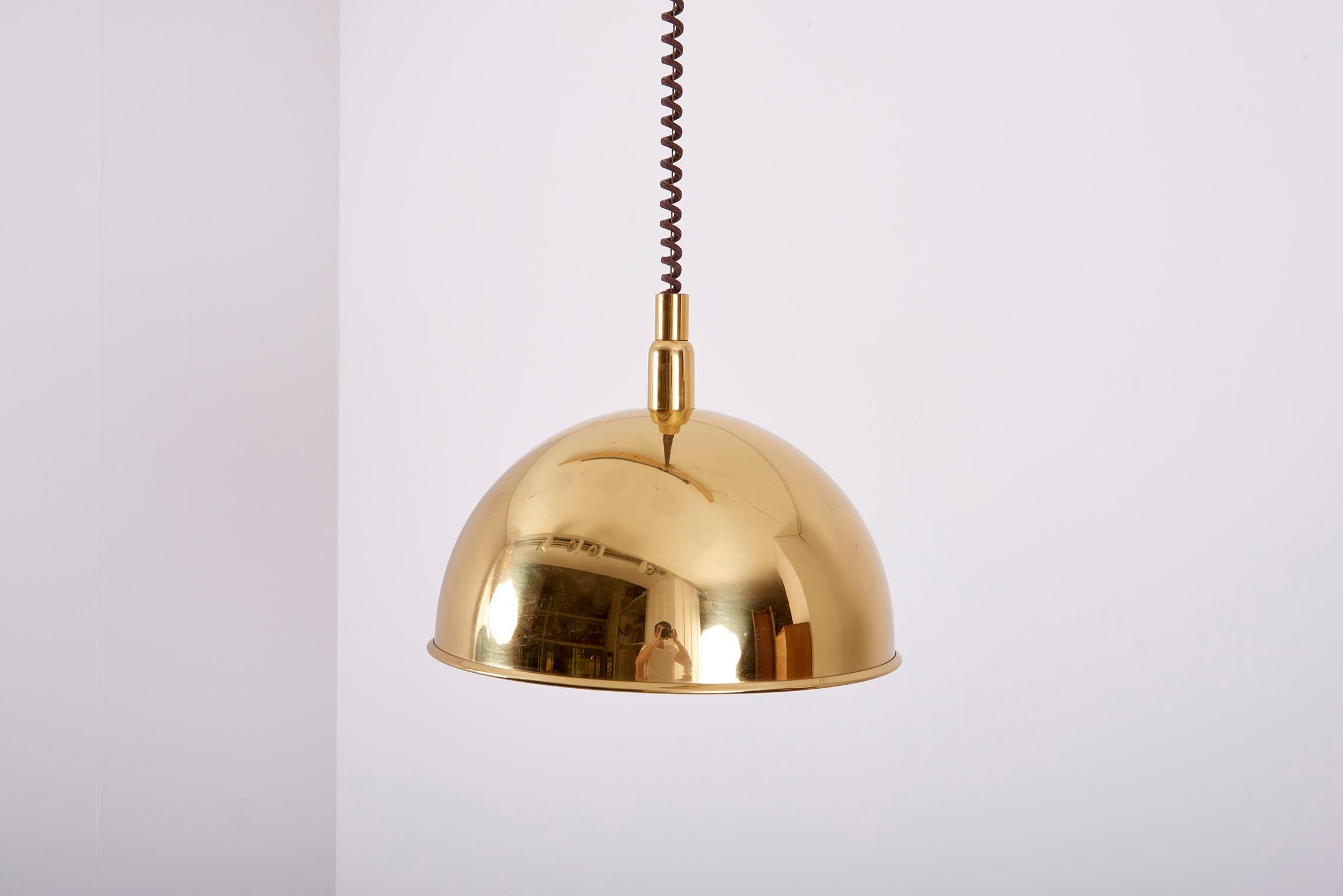 Pendant Lamp in Brass by Florian Schulz, Germany, 1970s For Sale 7