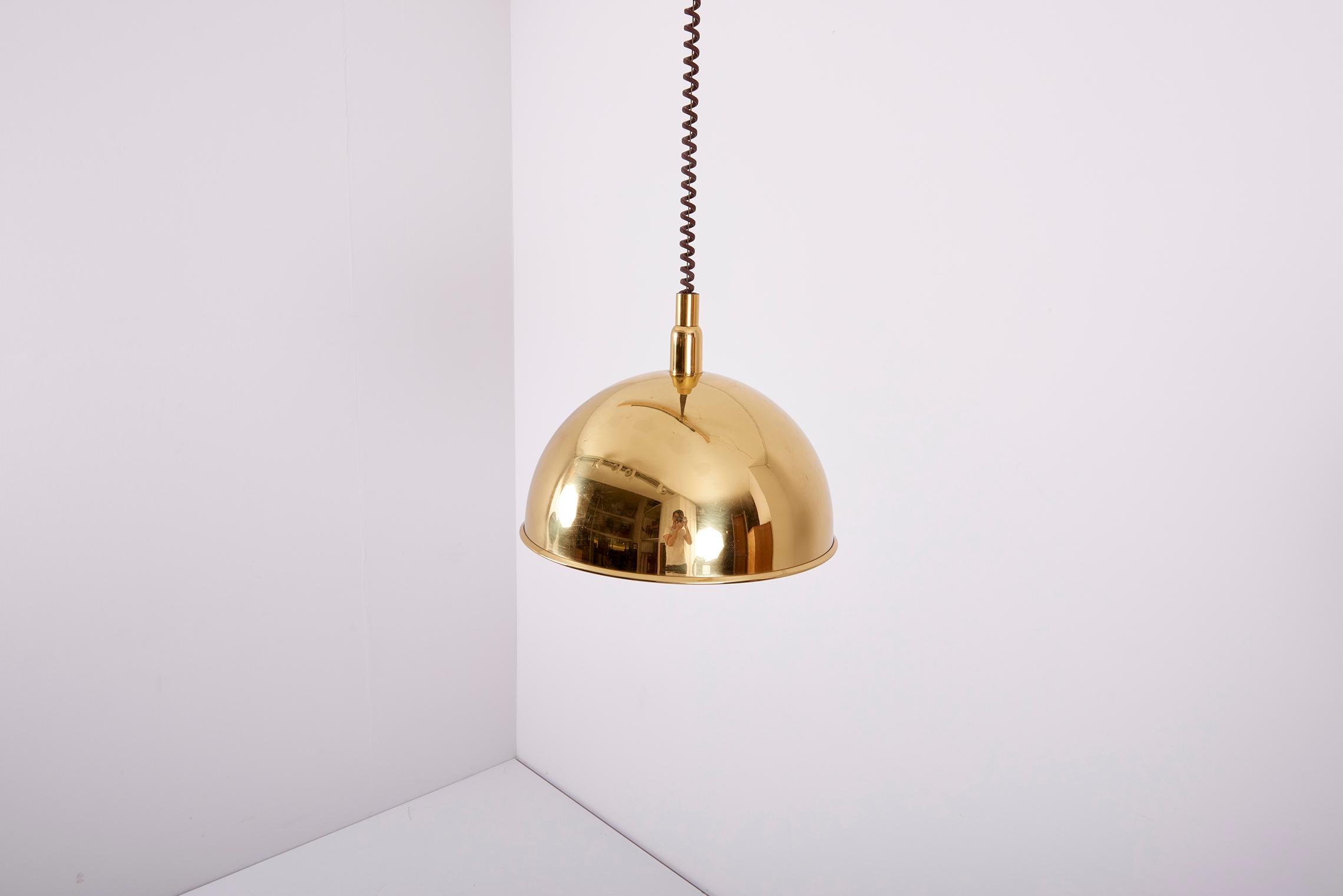 Pendant Lamp in Brass by Florian Schulz, Germany, 1970s For Sale 8