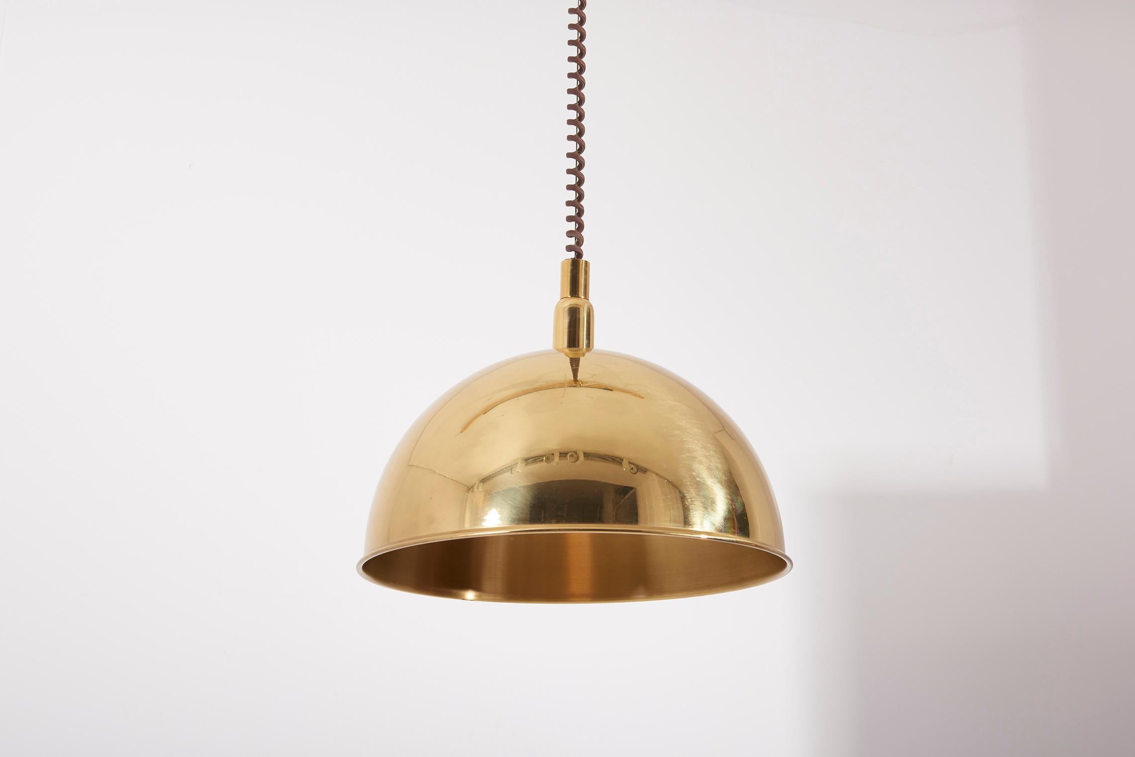 Pendant Lamp in Brass by Florian Schulz, Germany, 1970s In Good Condition For Sale In Berlin, DE