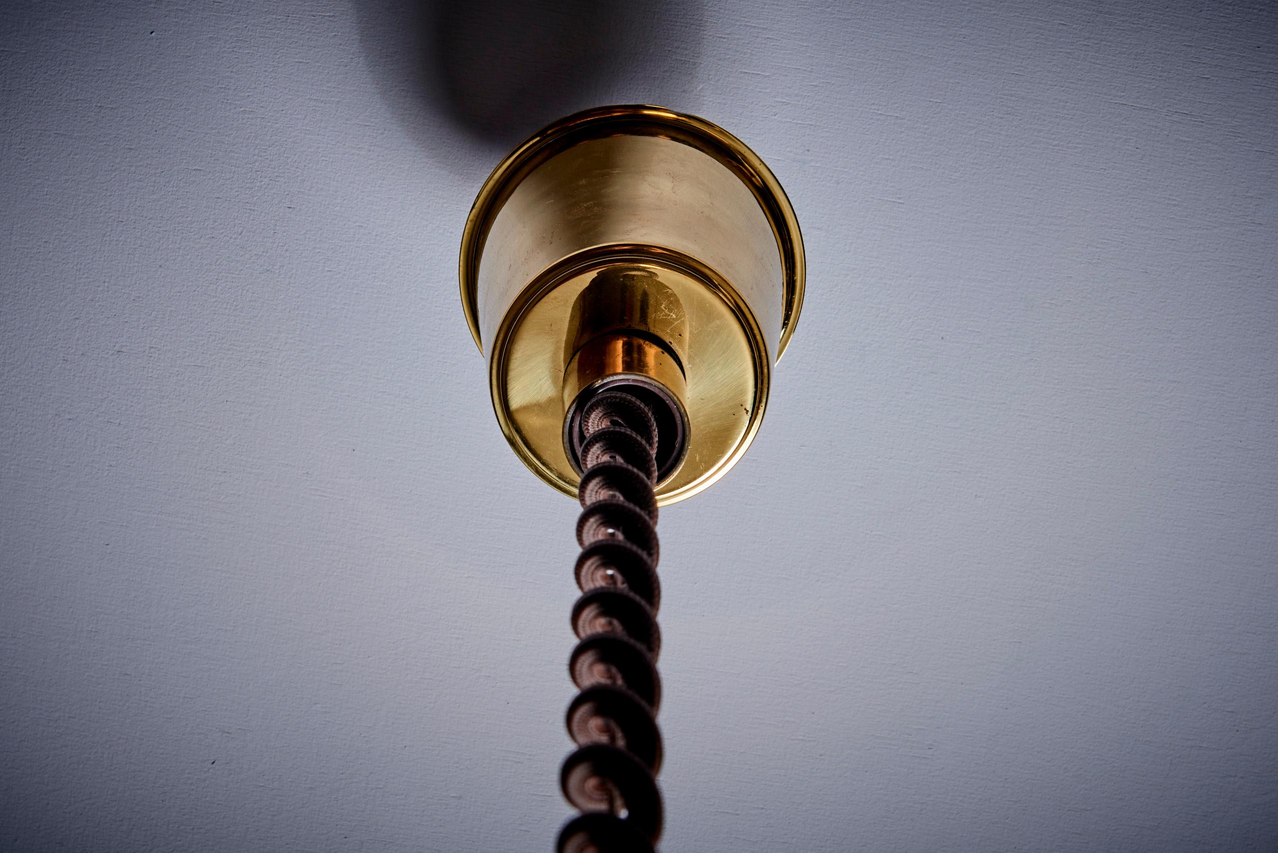 Pendant Lamp in Brass by Florian Schulz, Germany, 1970s In Good Condition For Sale In Berlin, DE