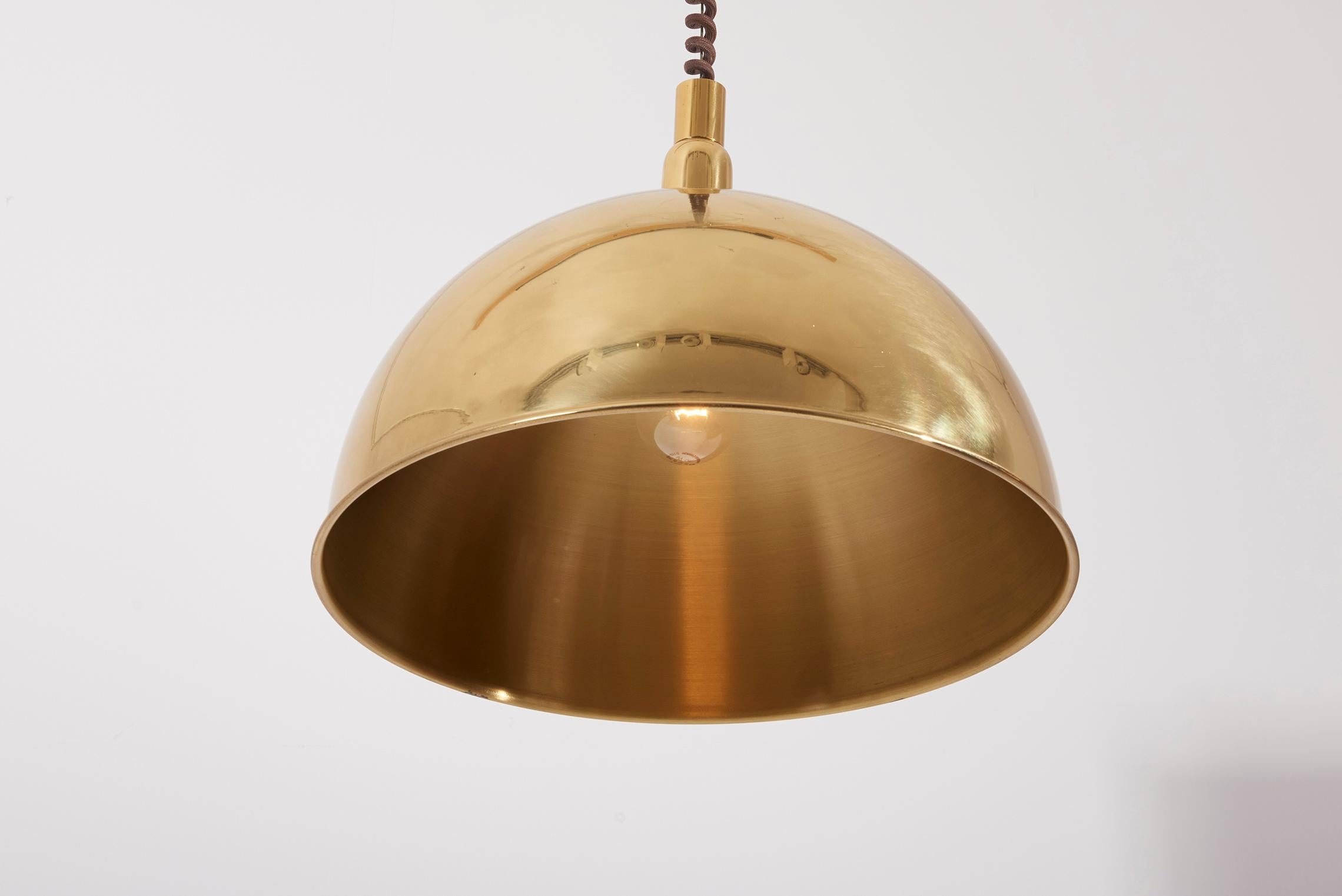 Late 20th Century Pendant Lamp in Brass by Florian Schulz, Germany, 1970s For Sale