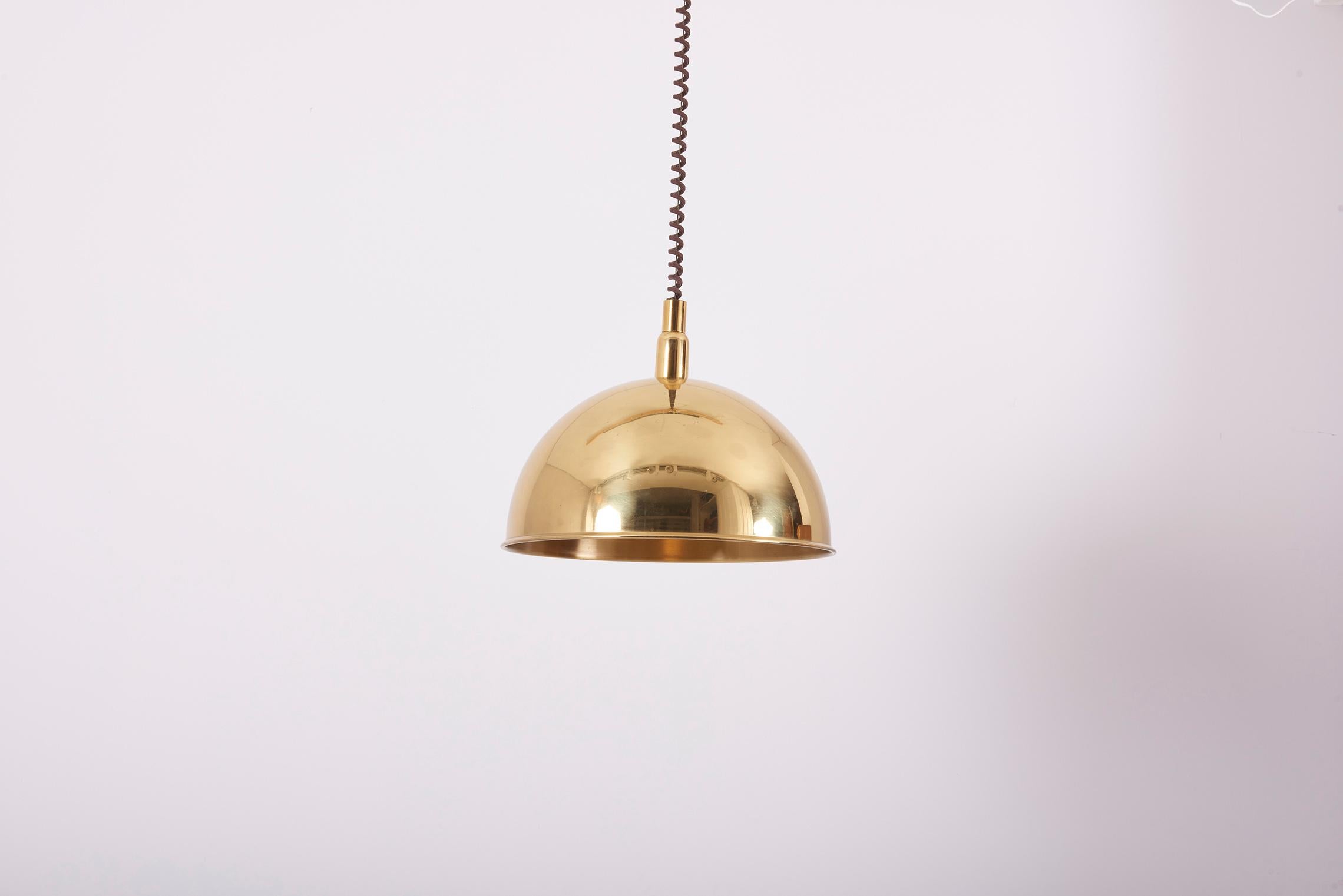Pendant Lamp in Brass by Florian Schulz, Germany, 1970s For Sale 1
