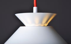 Pendant Lamp in White Lacquered Aluminum, 1970s